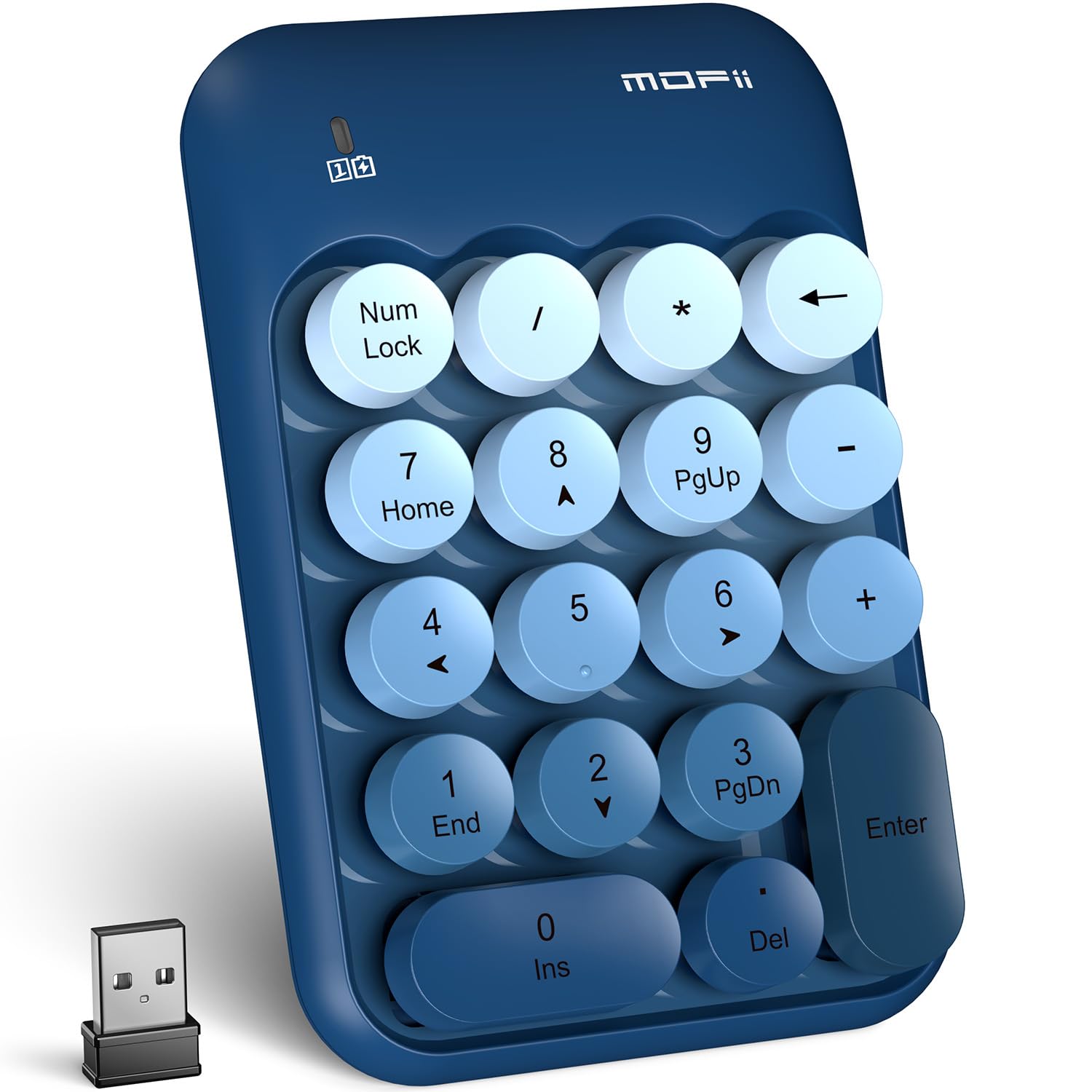 MOFII Wireless Number Pads, Colorful 2.4G Wireless 18 Keys Numeric Keypad Portable 10 Key Numpad for Financial Accounting, Laptop, PC, Computer, Notebook- Blue-image-13