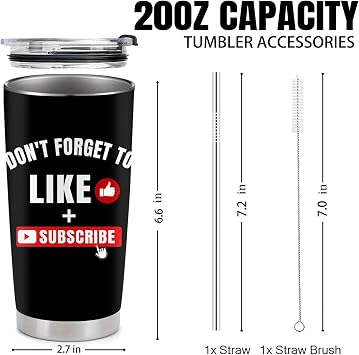 Content Creator Gifts - Blogger Vlogger Stainless Steel Vacuum Insulated Tumbler 20 Oz