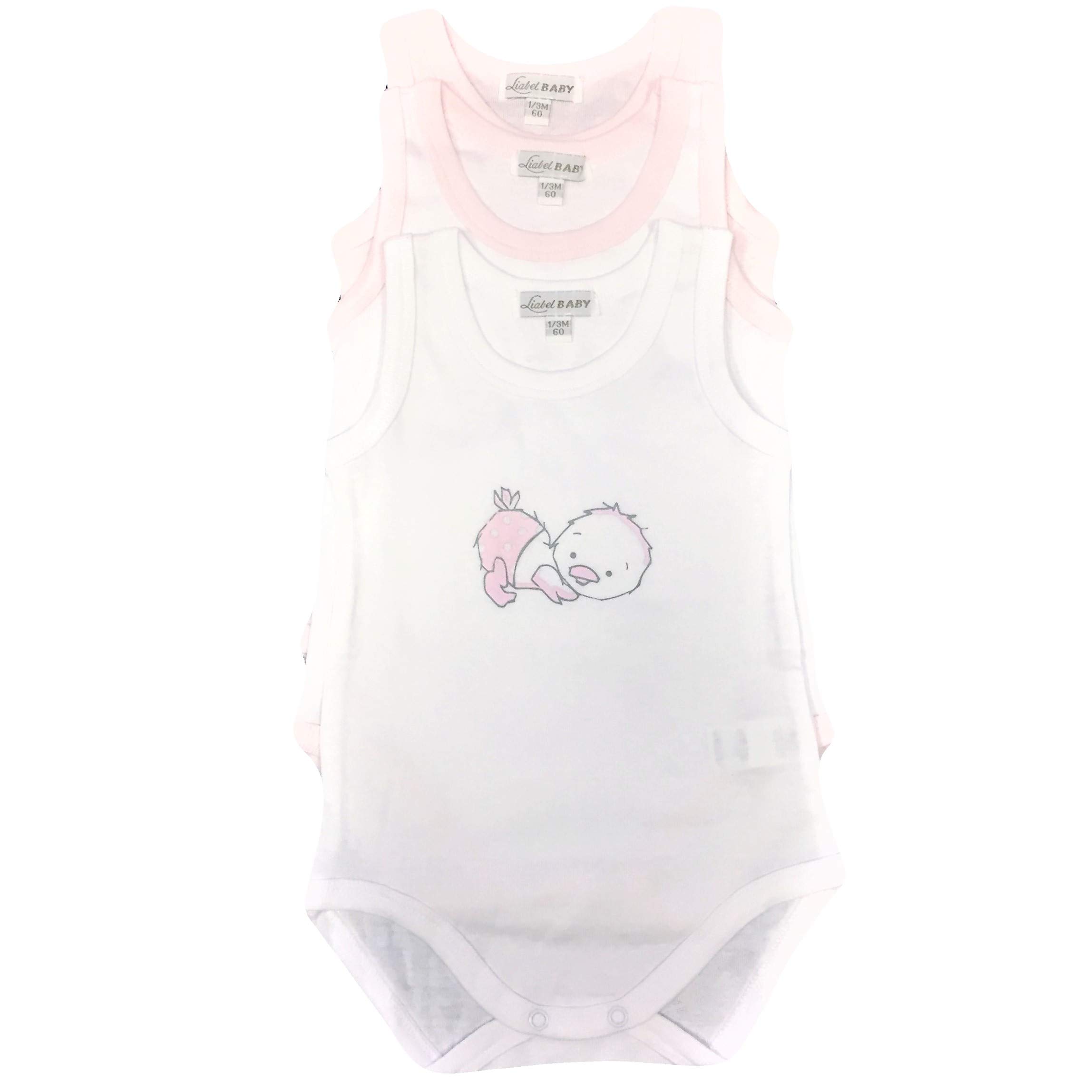 Confezione da 3 Body NEONATA Spalla Larga Linea Body Collection LIABEL in 100% Cotone. Accessori Nichel Free.