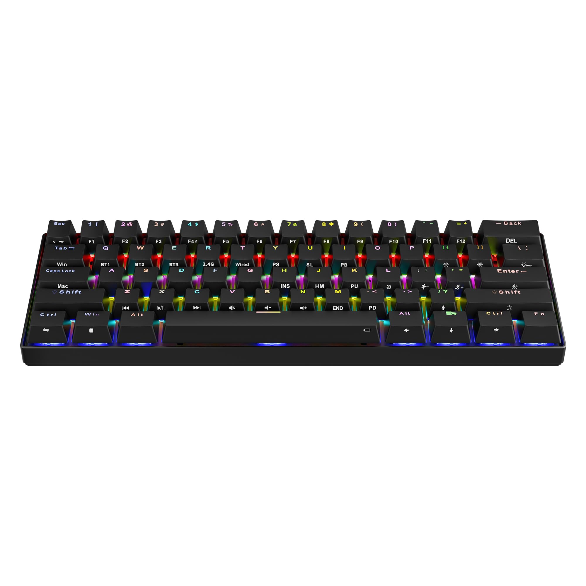Zebronics Max Ninja 61W Mechanical Keyboard, 60% Compact Layout, Tri-Mode Rechargeable, N-Key Rollover, Linear Red Switches, 1000Hz Polling Rate, 61 Keys, Software Support, Win & Mac Support — Amazon image 9