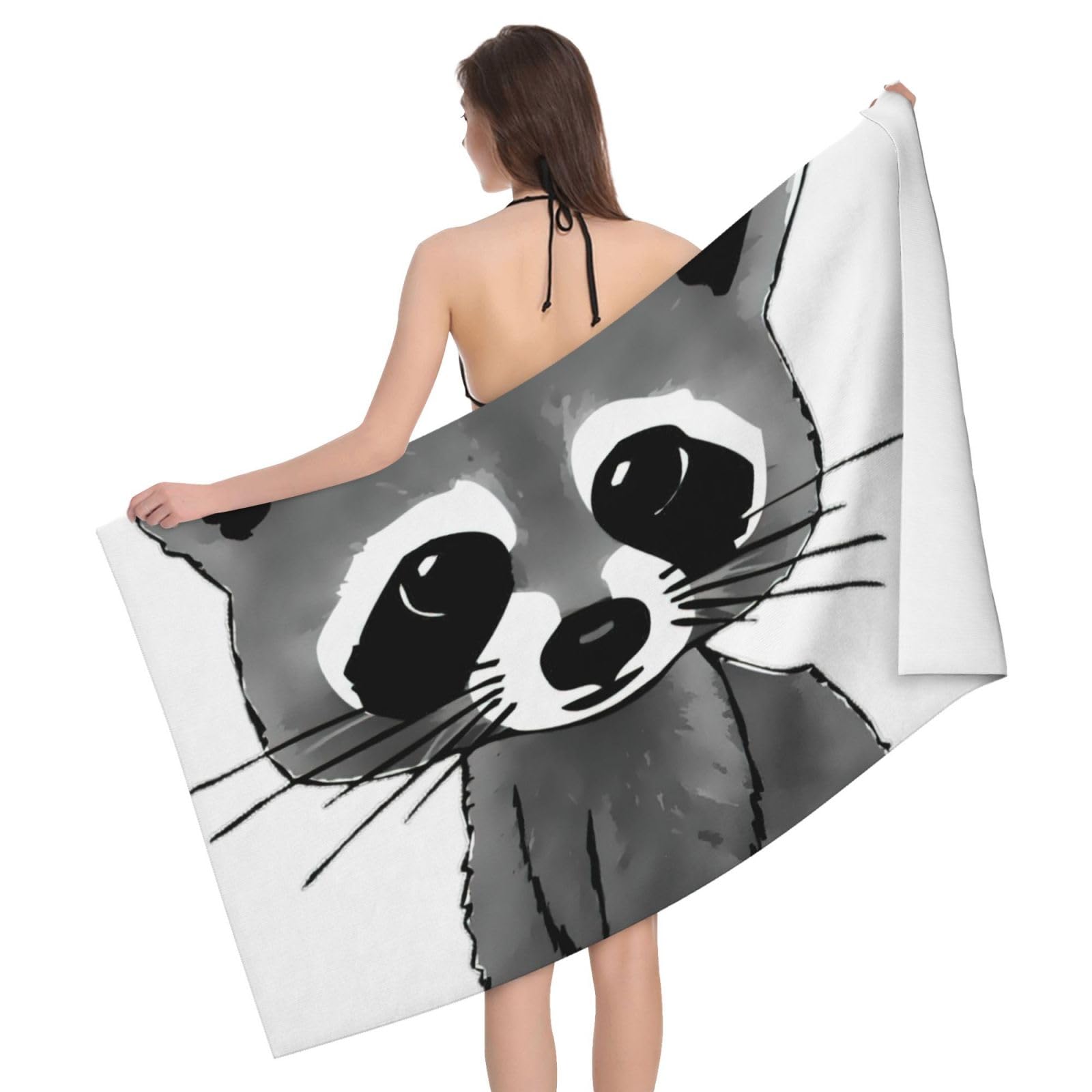 Serviette de bain microfibre raton laveur 81x132 cm pour la douche