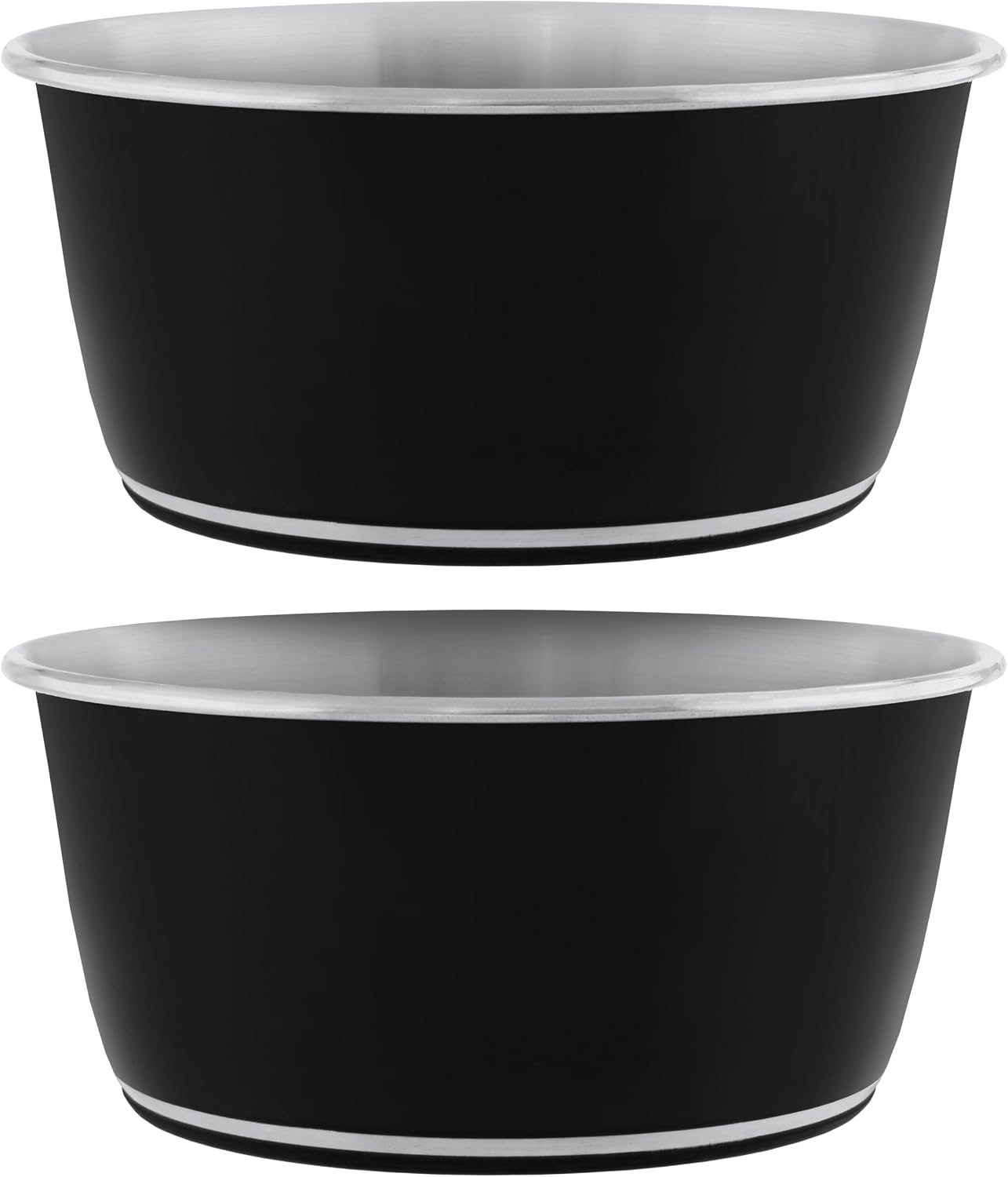 Master Pet Supply Stainless Steel Dog Bowls Set of 2 - Black Velvet - 16 Oz