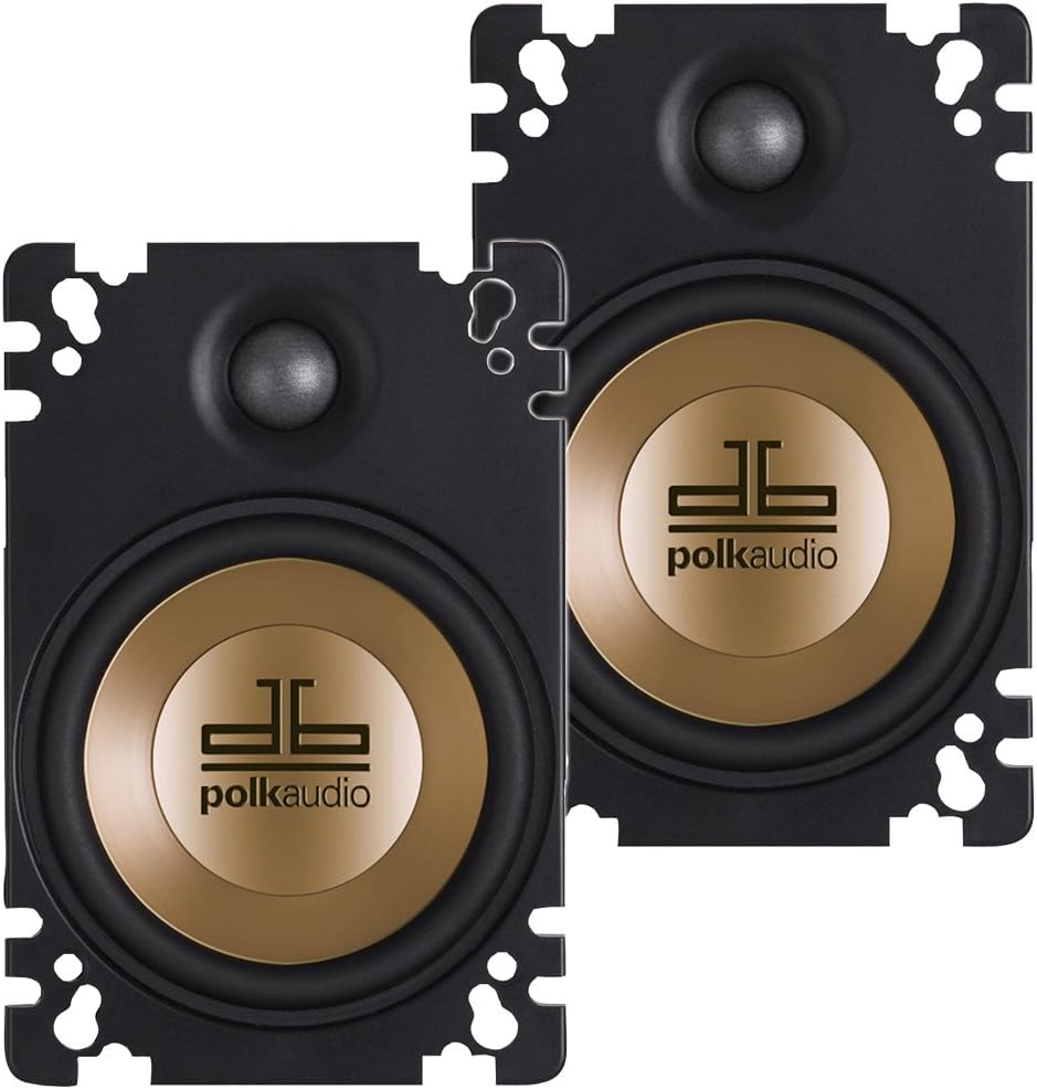 Polk Audio DB461P 4x6-Inch Coaxial Plate-Style Speakers (Pair, Black)
