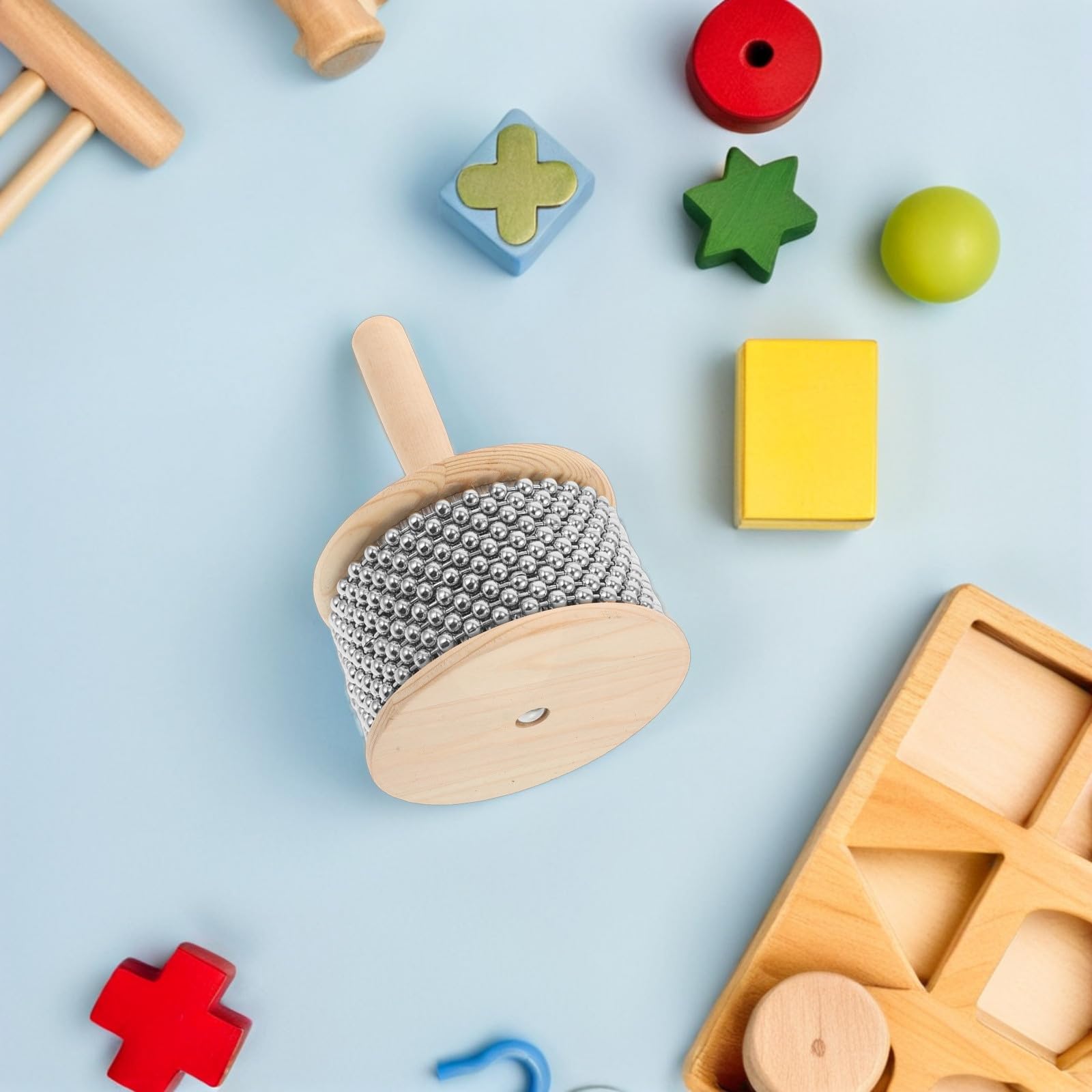 Hemobllo Cabasa Holz Schlaginstrument für Anfänger und Erwachsene Langlebiges Percussion Musikinstrument für Musikunterricht Übung und Gruppen Vielseitig Einsetzbar