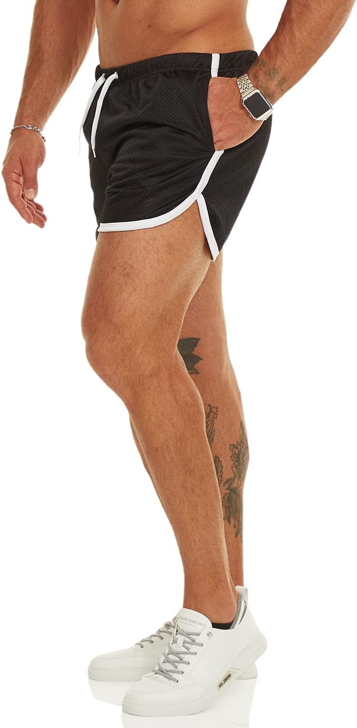 Ouber Men's Fitted Shorts Bodybuilding Workout Gym Running Tight Lifting Shorts with Pockets - Image 7