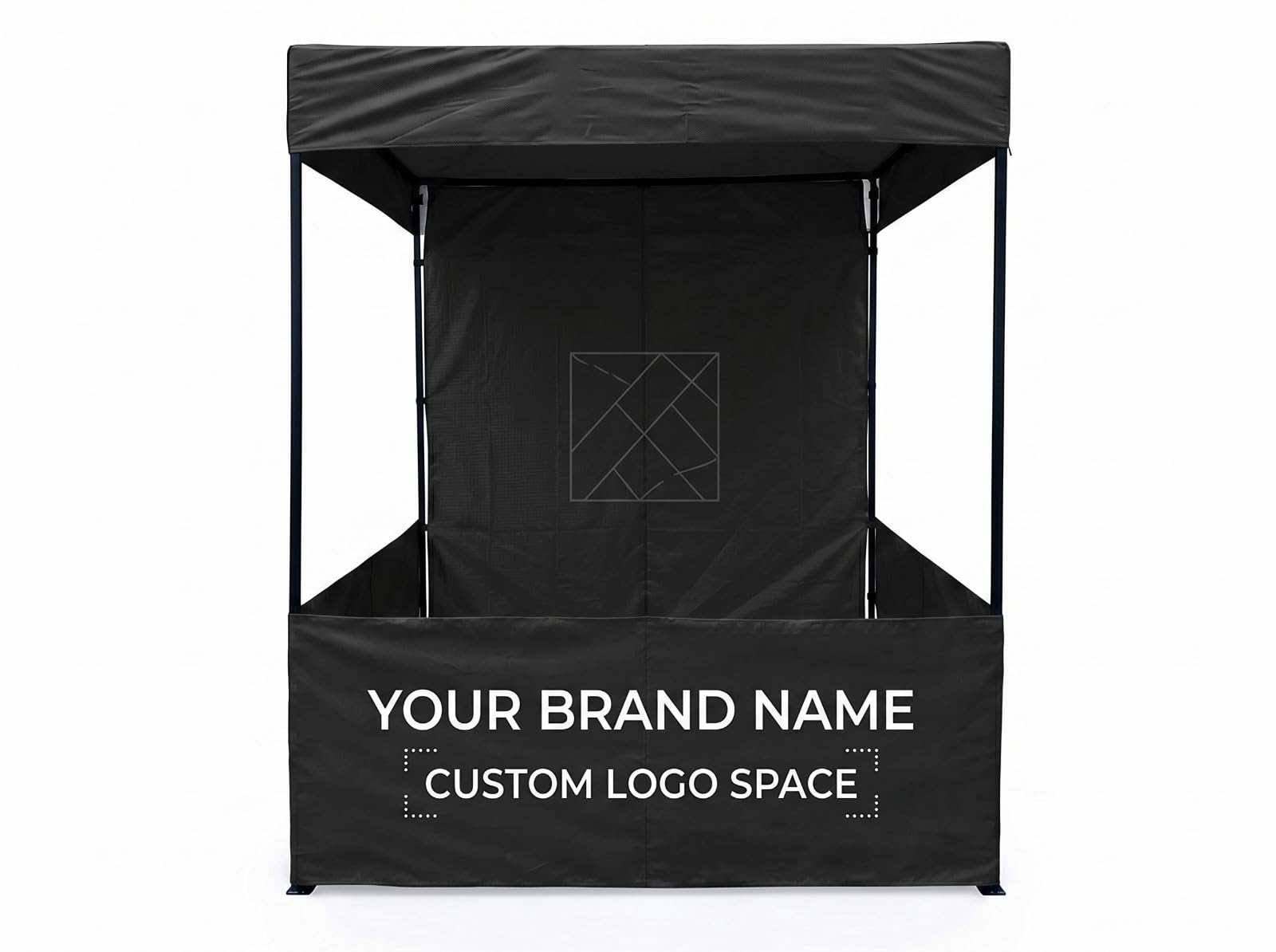 Canopy Tent Portable Waterproof Demo Booth Canopy Stall 6x6x7 Ft for Outdoor Advertising, Marketing Stall, Exhibitions – UV Protection Portable Tent, Heavy-Duty with Carry Bag.. (Black, 4x4x7 Ft)-image-39