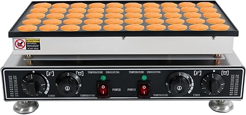 50 Pcs Mini Pancakes Maker Machine, 1800w 110v Countertop Muffin Maker Pancake Baker Commercial Electric Nonstick Waffle Makers Perfect with