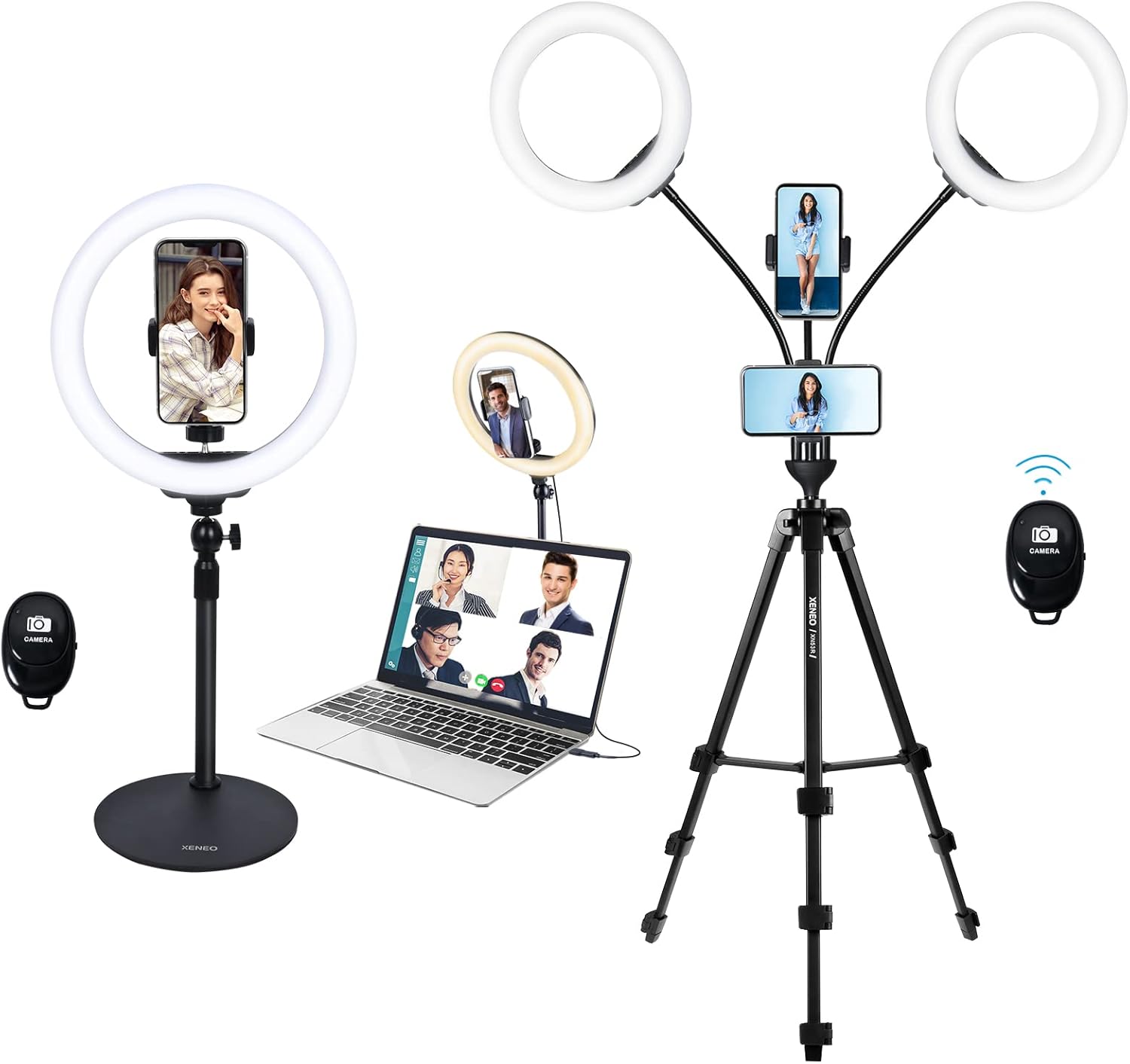 Xeneo Computer Ring Light for Video Conference Desktop Ring