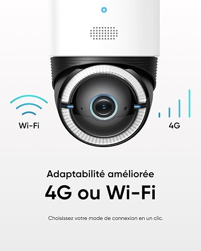 eufy Security 4G LTE Cam S330, 4K Cellular Solar Security Cameras Wireless Outdoor, Pan and Tilt, 4G and Wi-Fi Duo-Mode, AI Tracking, with SIM Card and 64GB SD Card, No WiFi, Previously - 4