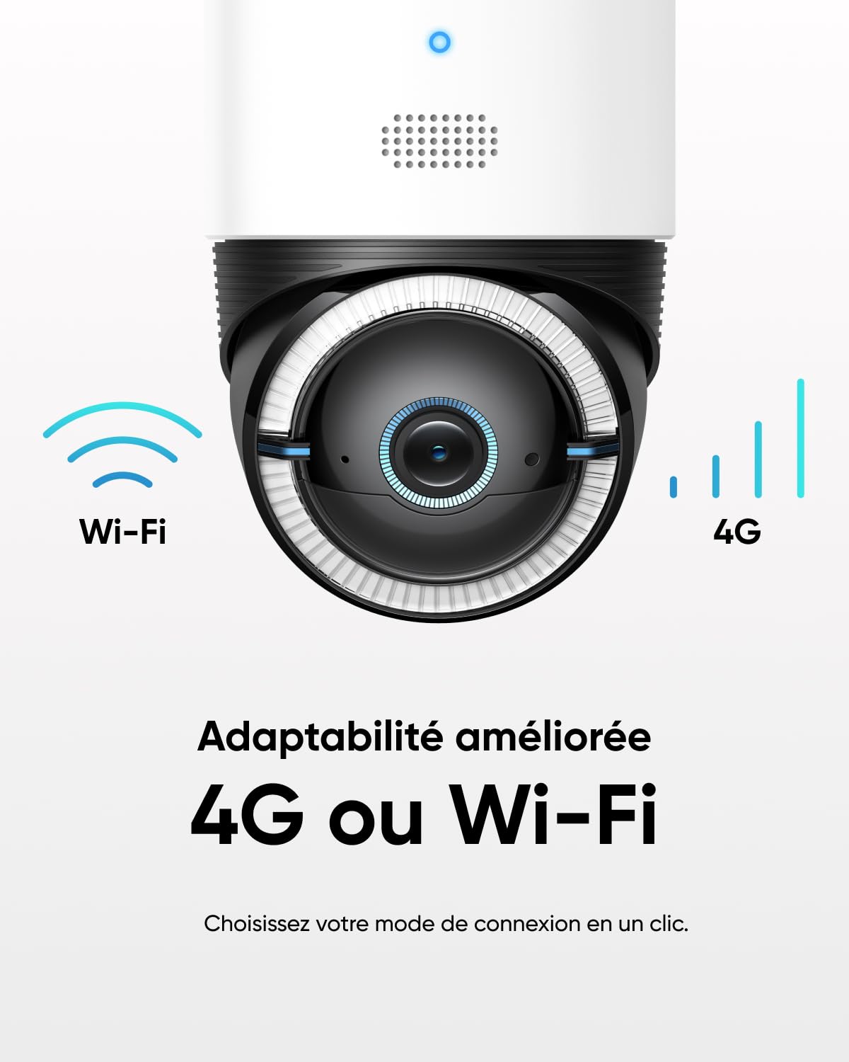 eufy Caméra de Surveillance S330 | WiFi 4G LTE, 4K UHD, inclinaison panoramique, alimentation solaire sans fil, suivi humain/véhicule par IA, avec carte SIM