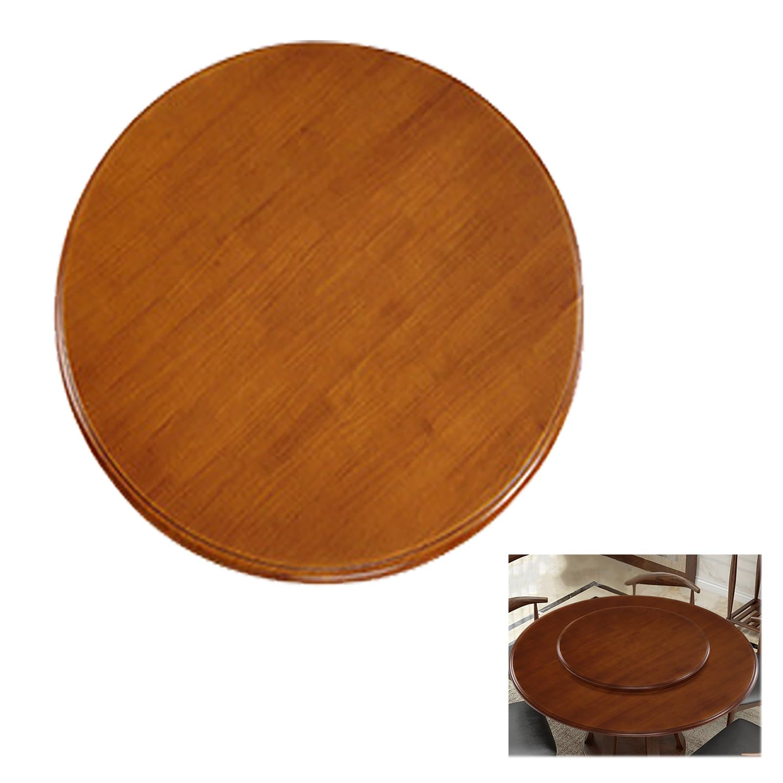 Plateau tournant en bois 80cm rotatif à 360 degrés pour grand repas