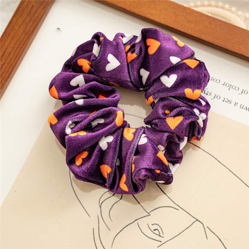 Halloween Hair Scrunchies Set 4 Soft Elastic Hair Ties for Women Festive Accesso Amazon.com: 4 Pieces Halloween Hair Scrunchies, Ghost Star  main image 4