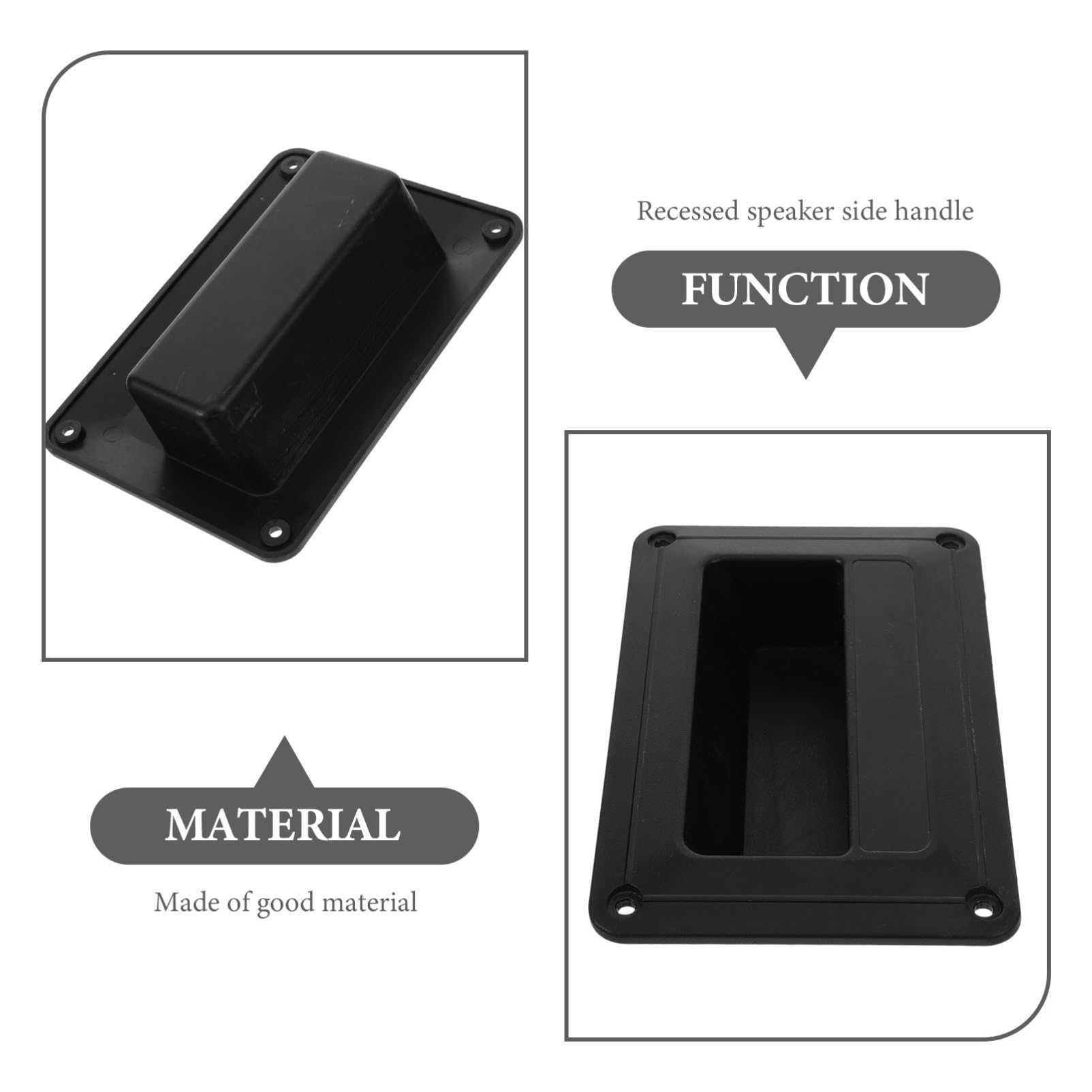 Holibanna Poignée de Haut-Parleur Encastrable Noire en Plastique, Facile à Installer, Lot de 4 Pièces, Accessoire Audio Décoratif pour Équipement de Scène Classique