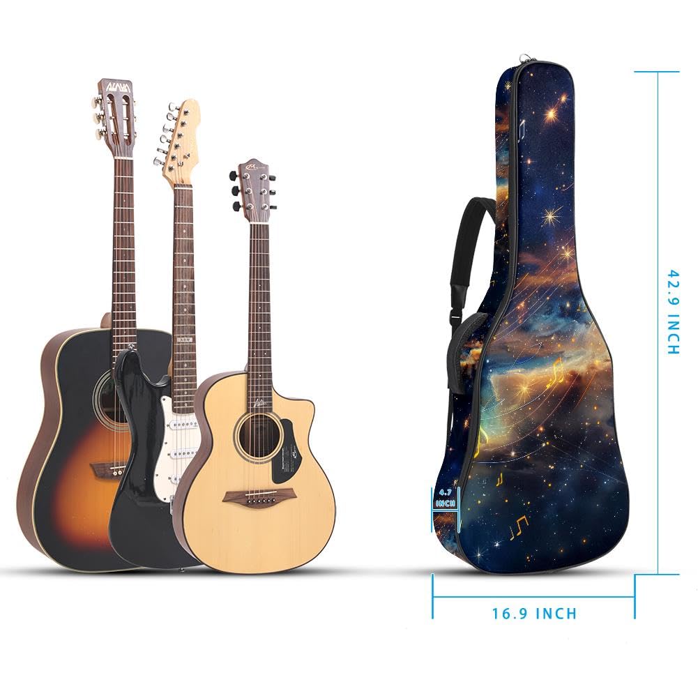 Housse pour guitare acoustique classique de 99, 101,6 cm, 104,1 cm, rembourrée de 10 mm d'épaisseur, housse étanche avec poche bandoulière réglable, résistant aux chocs, Multicolore 20