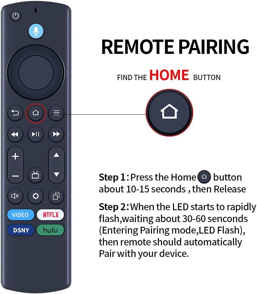 Voice Remote Control for AMZ TV Omni/Omni QLED/4-Series Smart/TV Cube (3rd Gen), Replacement Remote with 4 Shortcut Netflix, Prime Video, Disney+, hulu