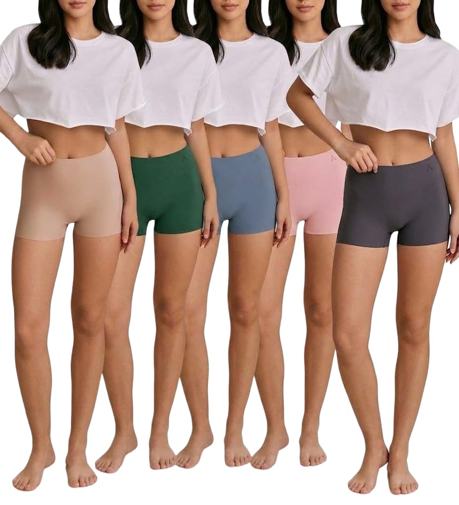 WESTONWINGS Women's Boyshort High Waist Boxers Seamless Stretchy Full Coverage Underwear for Ladies (Pack of Multicolored)-picture-50