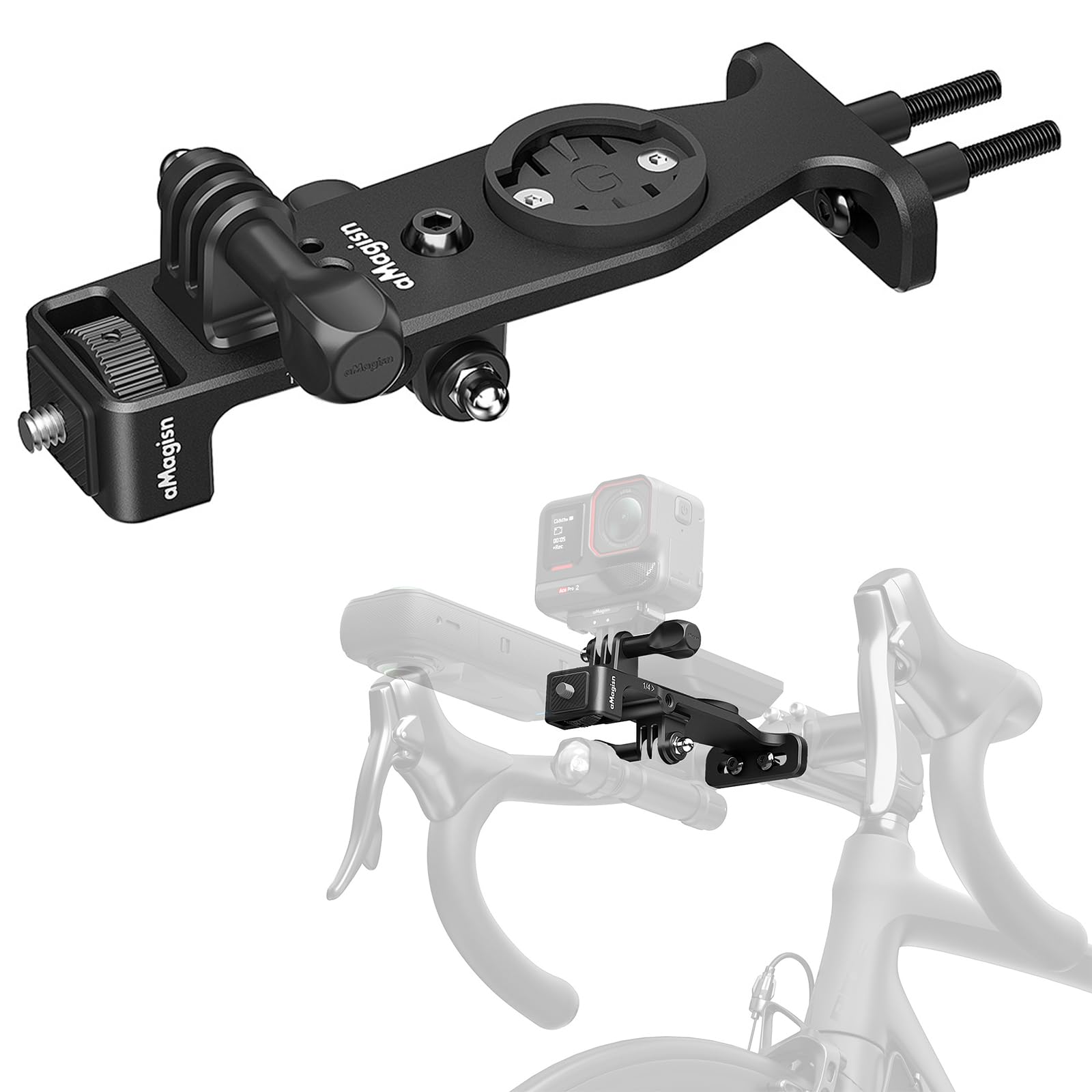 Soporte ciclocomputador manillar independiente y GoPro o DJI Osmo 8