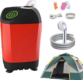 Ducha al aire libre, camping, bolsa de bomba de ducha con cabeza, cabezal de ducha de mano desmontable con funcionalidad versátil para viajes, limpieza de mascotas, mochileros