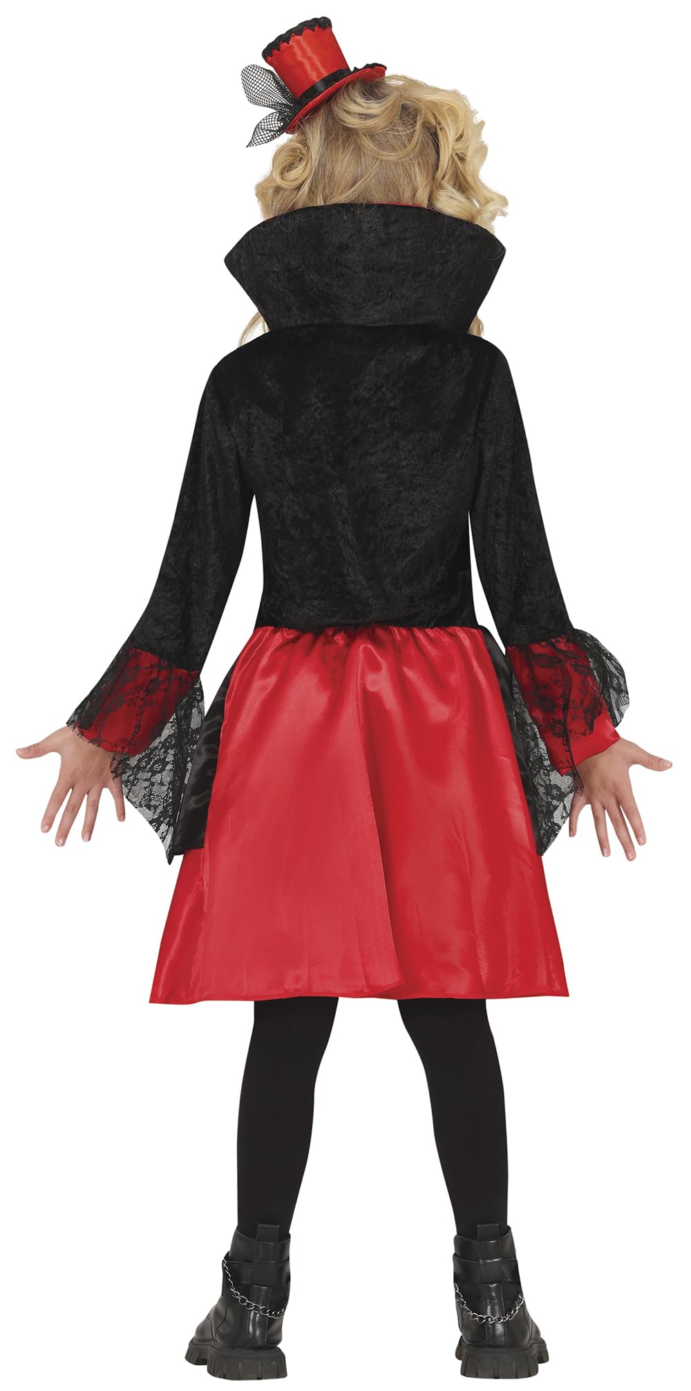 FIESTAS GUIRCA Stylish Vampire Girls Fancy Dress Costume - Elegant Red & Black Vampiress Dress - Halloween Girls Costumes Age 7-9 Years - Image 3