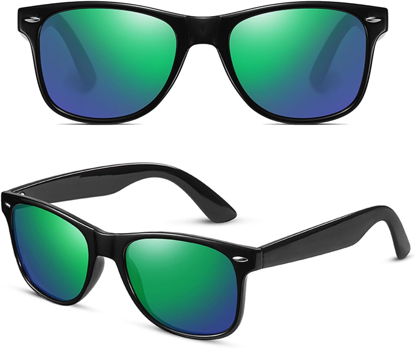 Polarized Trendy Square Sunglasses for Mens Womens Black Retro Driving Fishing Sun Glasses UV400 Protection - Image 2