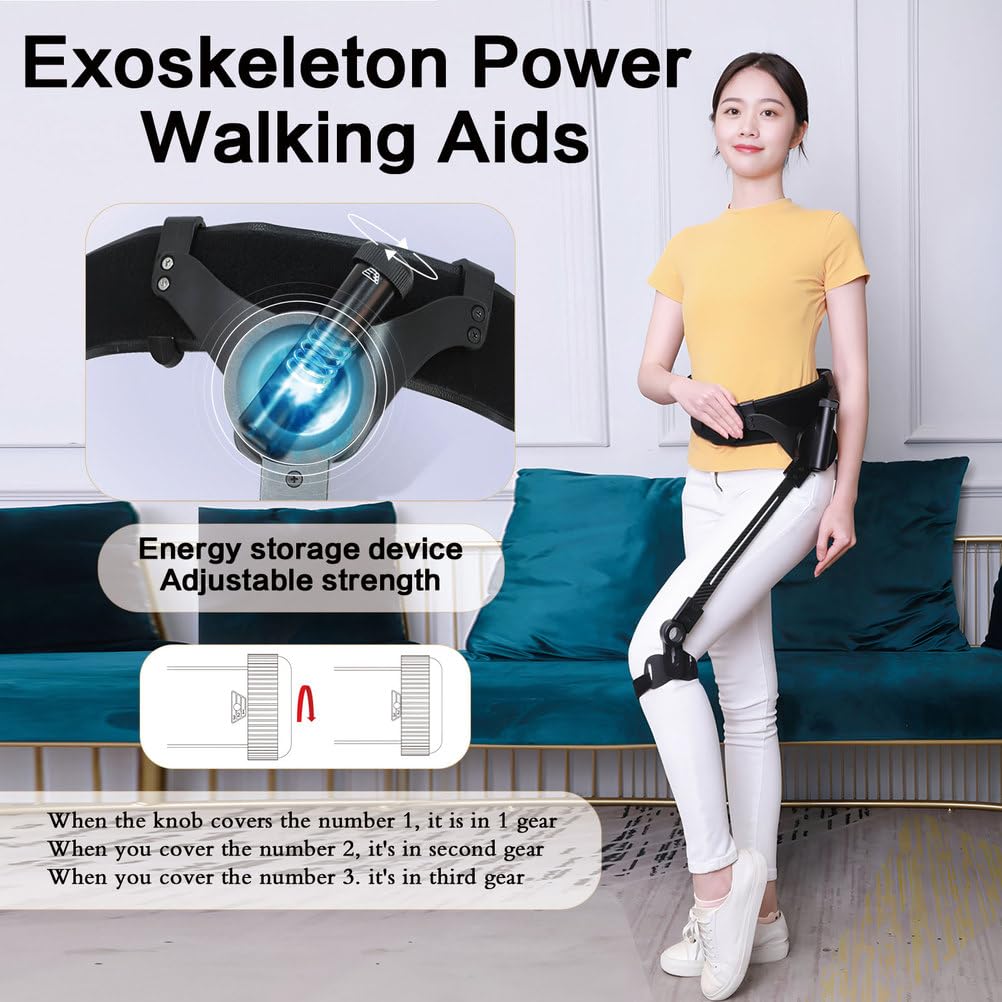 Bionic Power - Exoesqueleto para caminar, levantar piernas y escalar, 3 fuerzas ajustables, ayuda de movilidad para adultos y ancianos, viajes y uso diario