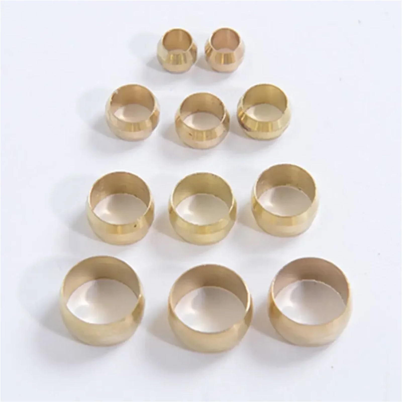 Manchon en laiton for Tube O/D de 3/4/5/6/8/10/12/14/15/16/18/20mm, manchon de raccord pneumatique à Compression d'air, bague de virole(6mm 50pcs)