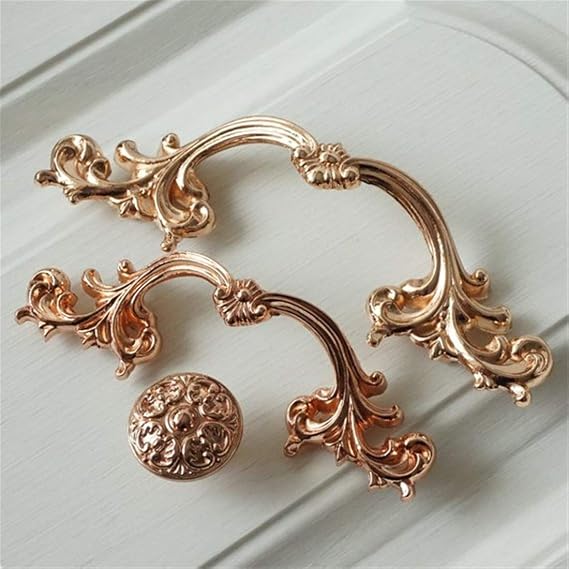 2.5 3.78 Rose Gold Drawer Pull Handles Dresser Knobs Shabby Chic Kitchen Cabinet Knob Door Hardware 64 96 mm (2.5 Hole Centers)