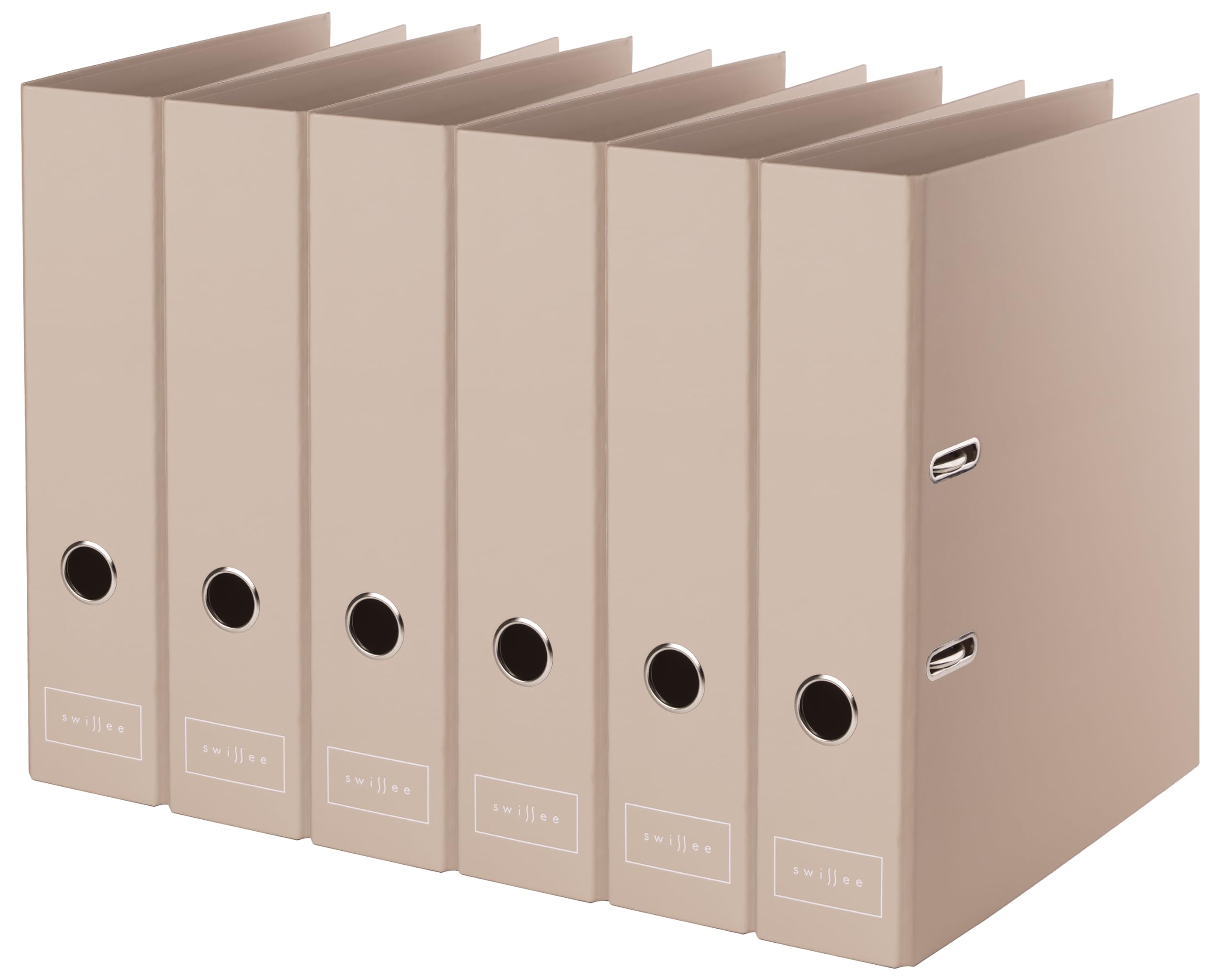 Pastell Swissee A4 Ordner | Soft-Touch-Papier | Breit, Mocha Beige | Samtweiche und umweltfreundliche Papierbeschichtung