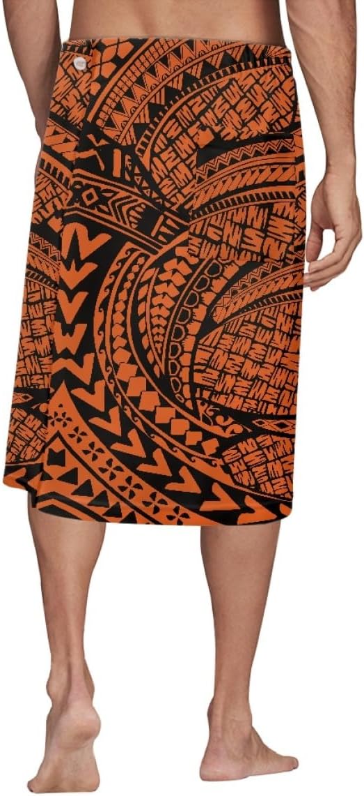 ENLACHIC Mens Sarong Cover up Swimsuit Polynesian Tatau Lavalava Samoan Pareo Wrap Skirts Summer Beach Swimwear