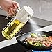 MDZF SWEET HOME Oil Sprayer for Cooking, 18.6oz/550ml 2 in 1 Olive Oil Dispenser Bottle for Kitchen, Oil Mister Spray Bottle for Cooking, Air Fryer, Salad, Frying, BBQ (Creamy White)