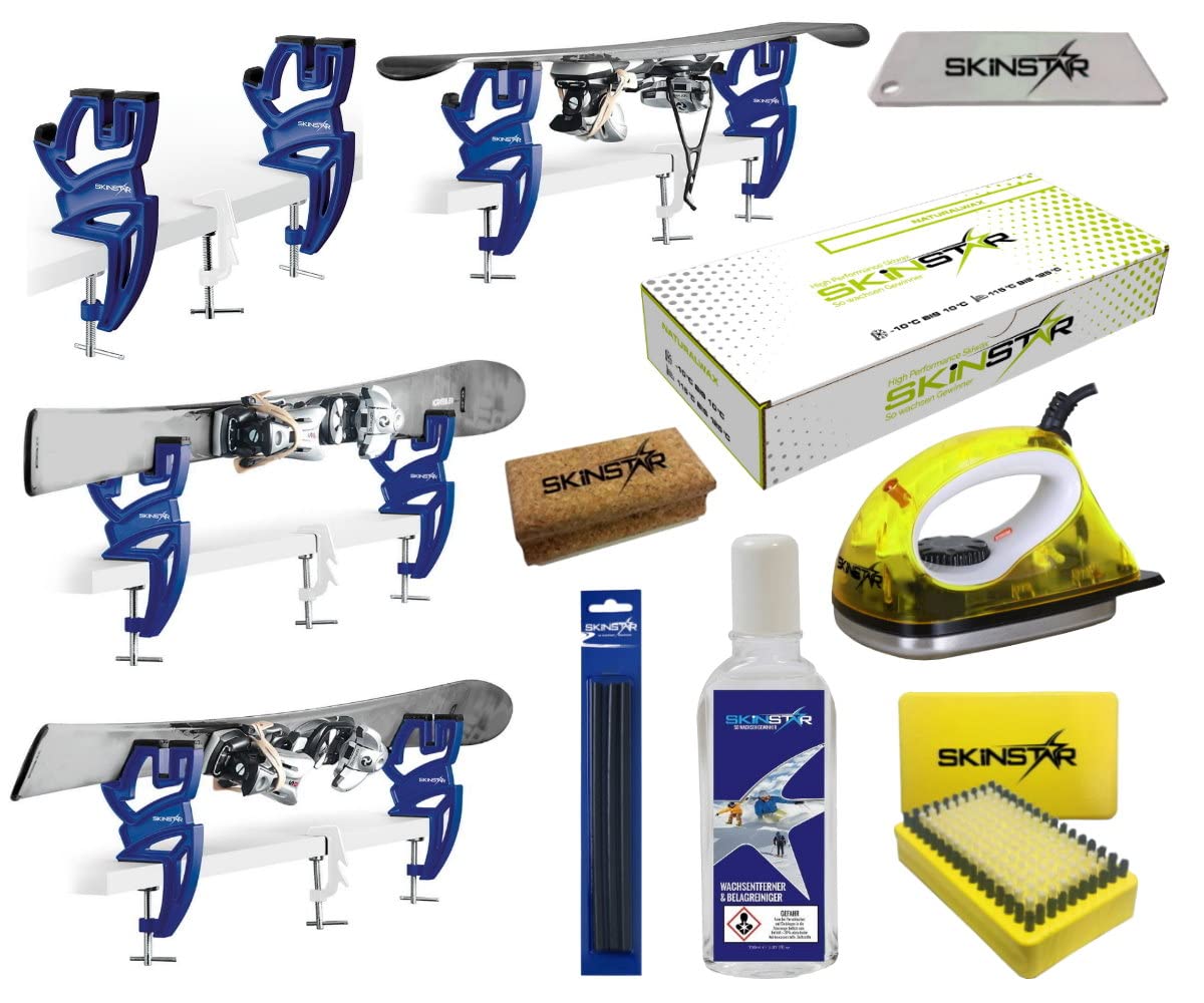 SkinStar Skiwax Starter Set Skispanner Natural Skiwachs Wachsentferner 8- teilig