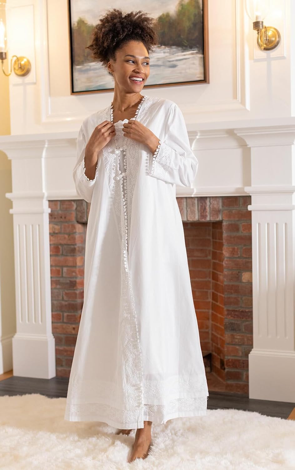 The 1 for U Women's Cotton Robe - House Coat Women, Rosalind 100% Cotton Robe