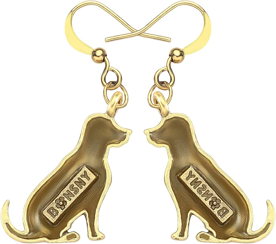 Boucles D'oreilles Chien Plaqué Or 750/000 Enfant