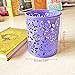 Blovess Yueton Hollow Rose Flower Pattern Metal Pen Pencil Pot Cup Holder Desk Container Organizer (Light Purple)