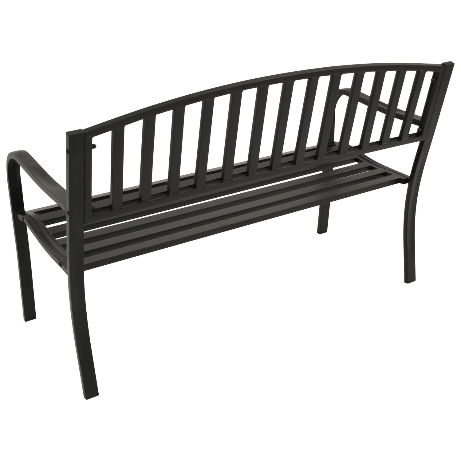 DEGAMO Gartenbank Parkbank Newport 2-sitzer aus Metall schwarz beschichtet, Outdoor