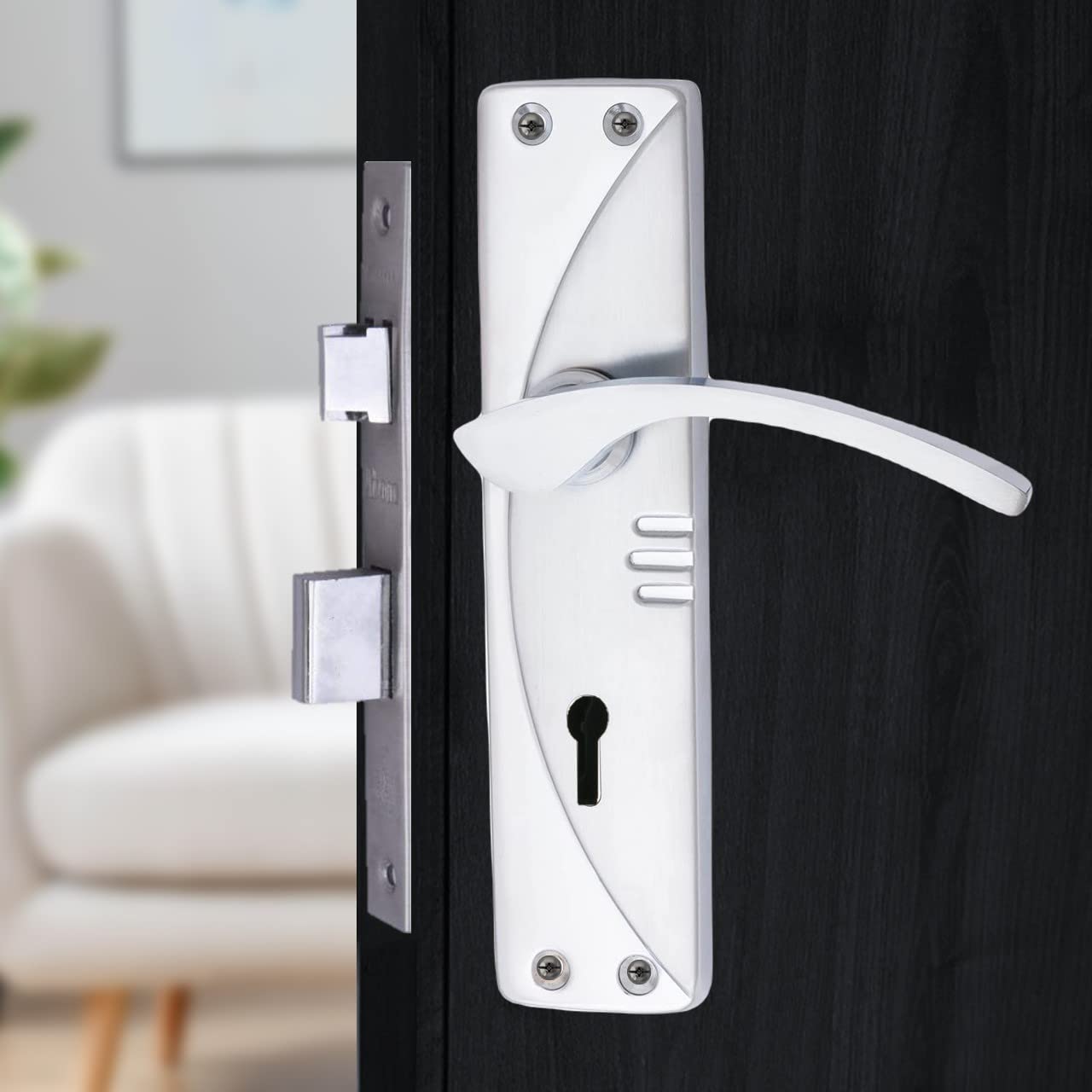 Atom Heavy Duty Mortise Door Lock for Bedroom, Living Room, Main Door, Chrome Platted Finish | 3 Keys | 6 Lever Double Stage Lockset for House Hotel Office(1003KY) (B0851GTWXF) Amazon Price History, Amazon Price Tracker