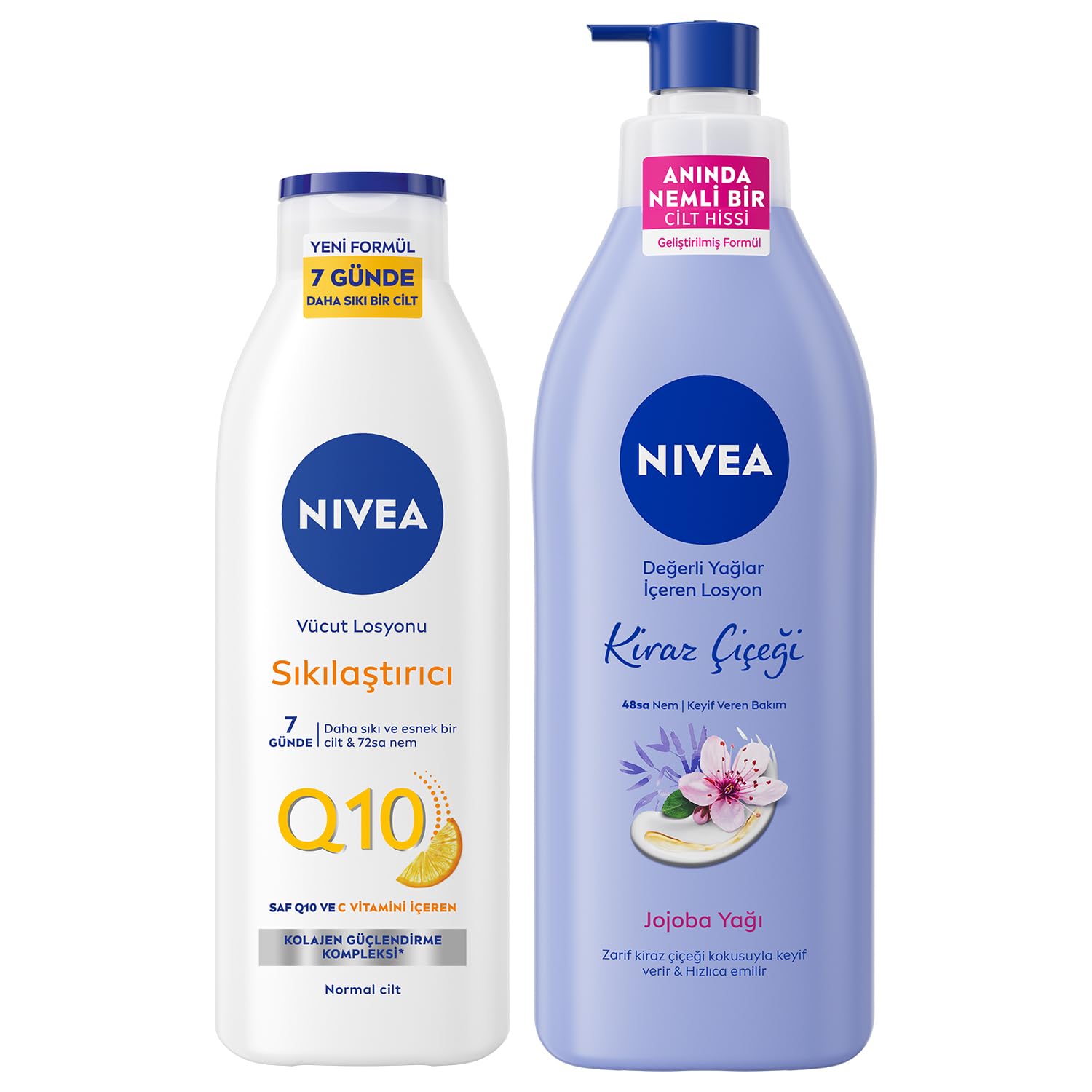 Q10 Sıkılaştırıcı Vücut Losyonu 250 Ml,10 Günde Sıkılaş+kiraz Çiçeği&jojoba Yağı Pump Losyon 400 Ml