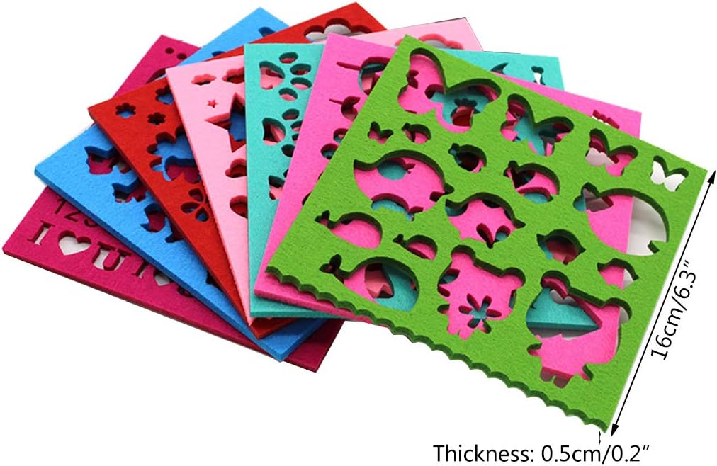 Pjeghbvop 7pcs Felt Mold Needle Felting Craft Stencil Applique Handicraft Woolen Felting Shaping Felt Mold