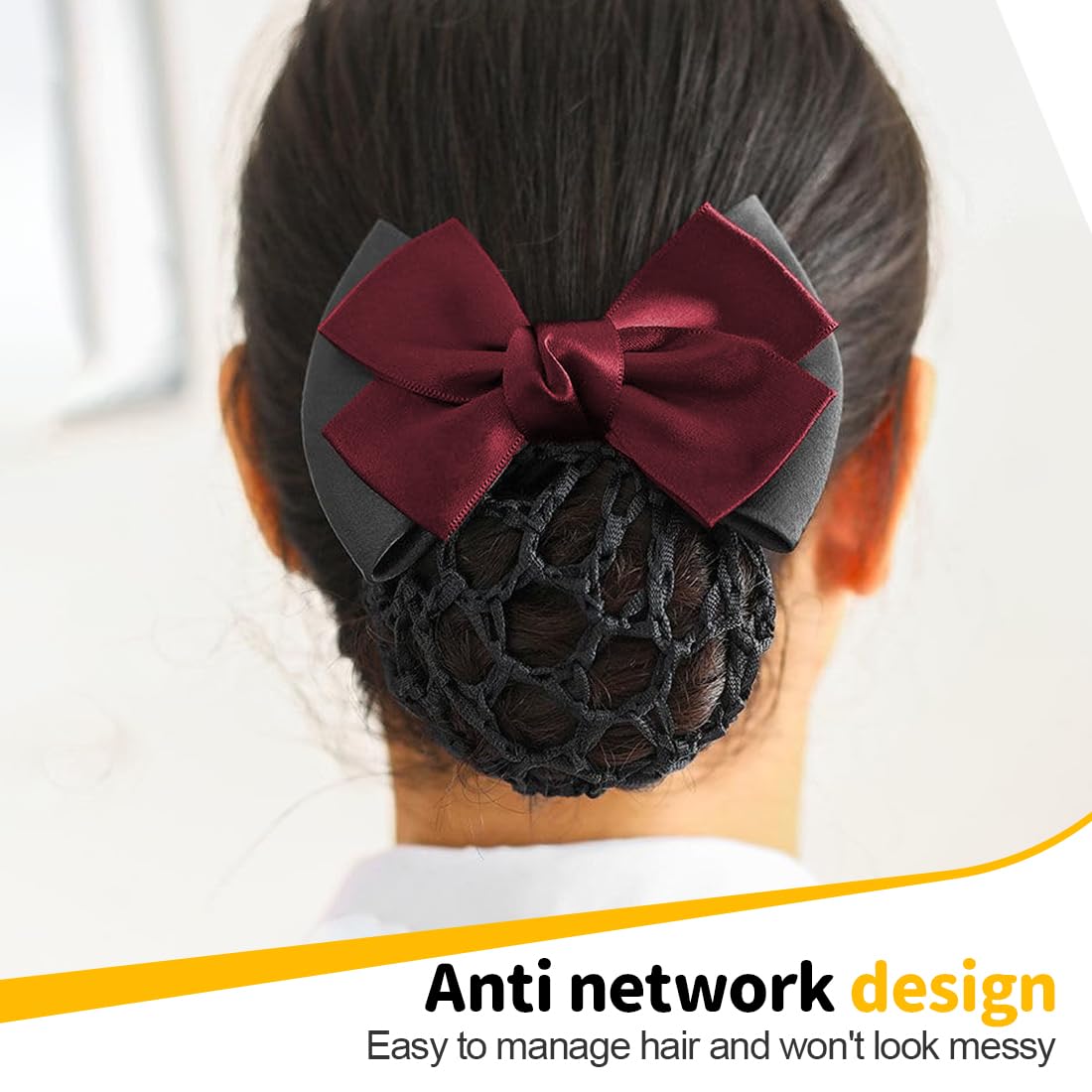 Retina Per Capelli Con Fiocco | Chignon Elegante | Clip Regolabile - Foto 3