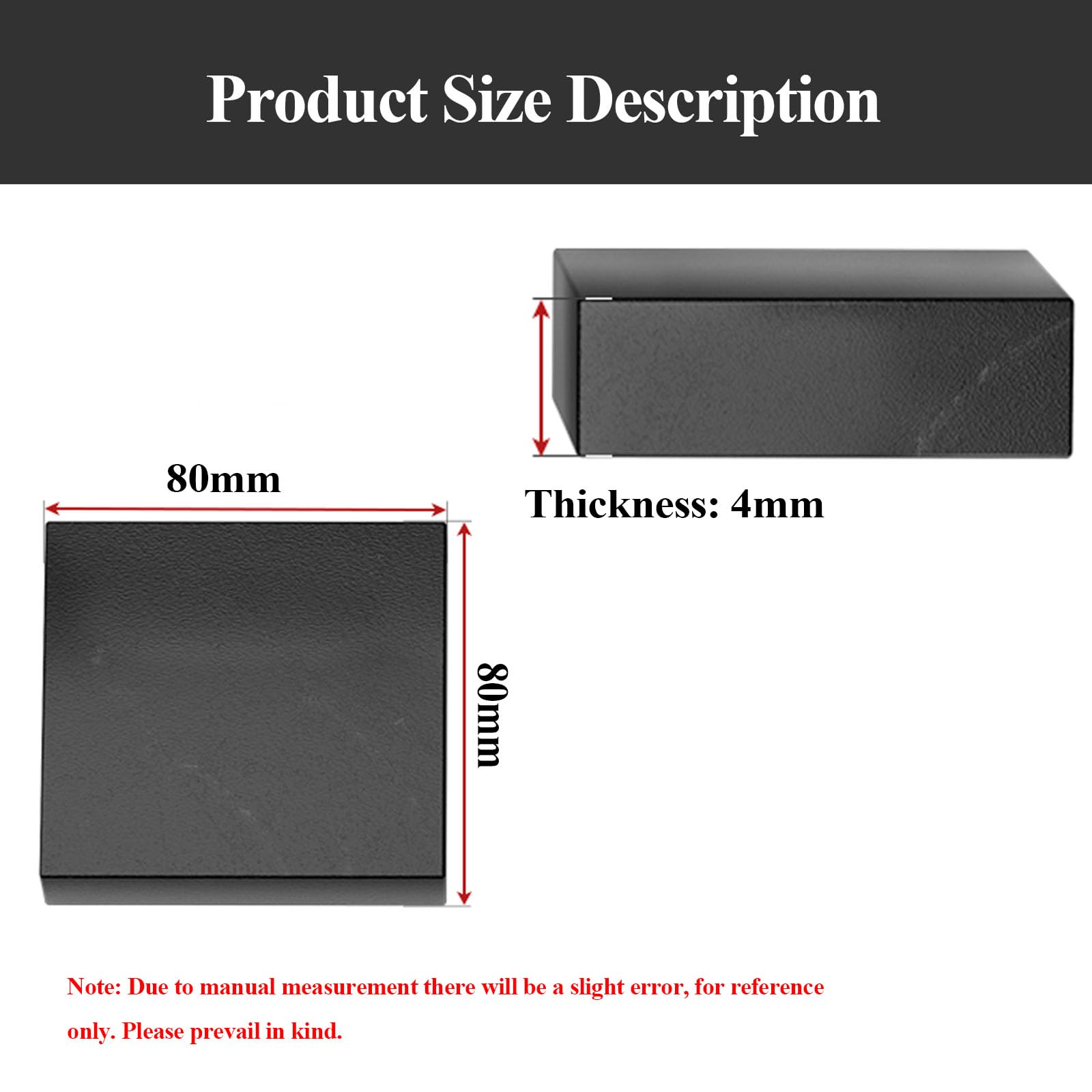 DFDPAXL 8 Pcs Rubber Blocks 80×80Mm, Rubber Square Shock Pad Thickness 3-6Mm Perfect for Workshop Equipment and Heavy Appliances,80×80×4mm