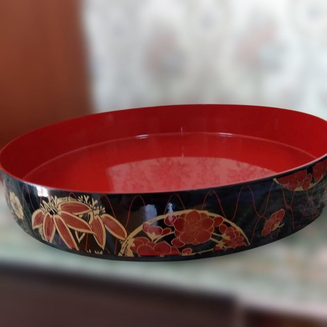 松竹梅柄 2段重箱 丸型 寿司、鉢盛り、おせちなど