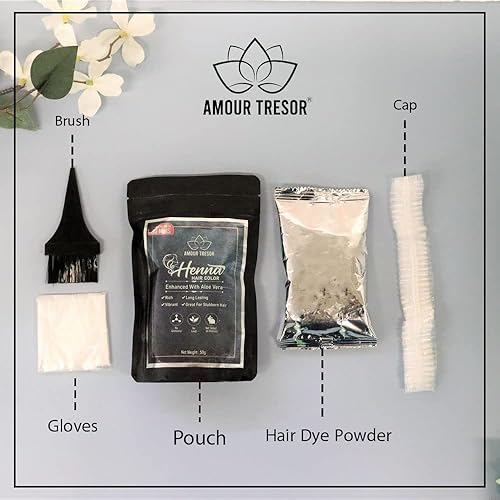 Miniatura 2 de Amour Tresor Tinte para el cabello con henna de 30 minutos con infusión de bondad de las hierbas. Tinte para el cabello sin amoníaco (paquete de 1,