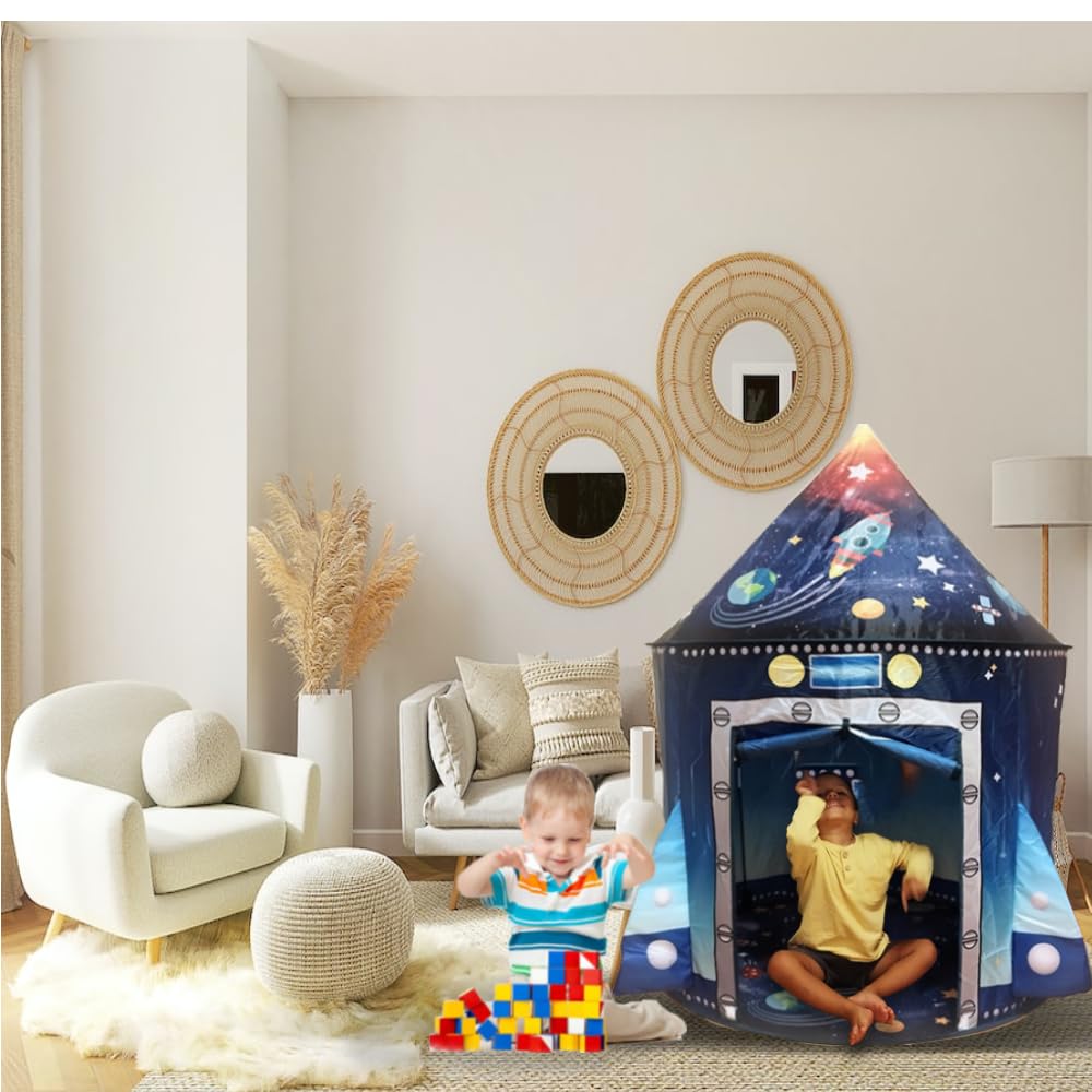 Tienda campaña Infantil - Casitas Infantiles - Tipi - Casita Infantil Exterior - Juguete para niños 3,4,5,6,7 años - Juego Infantil - Casitas Tela - Regalo de cumpleaños - (Azul)