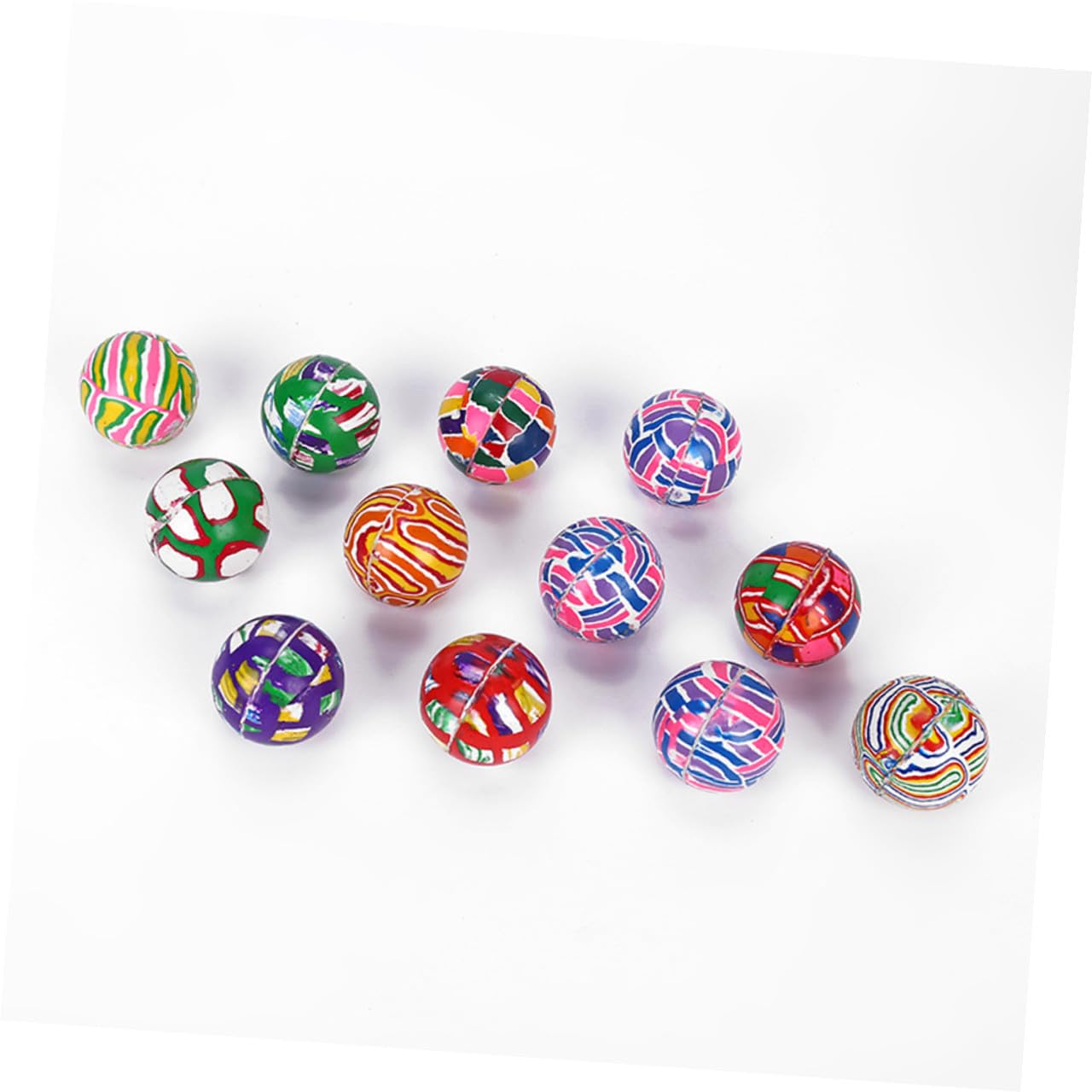 BESPORTBLE Palle Rimbalzanti in Gomma 32mm, 100 Pezzi per Bambini | Gioco e Macchine a Uovo Intrecciato, Forte Elasticità, senza Odore Stile Casuale