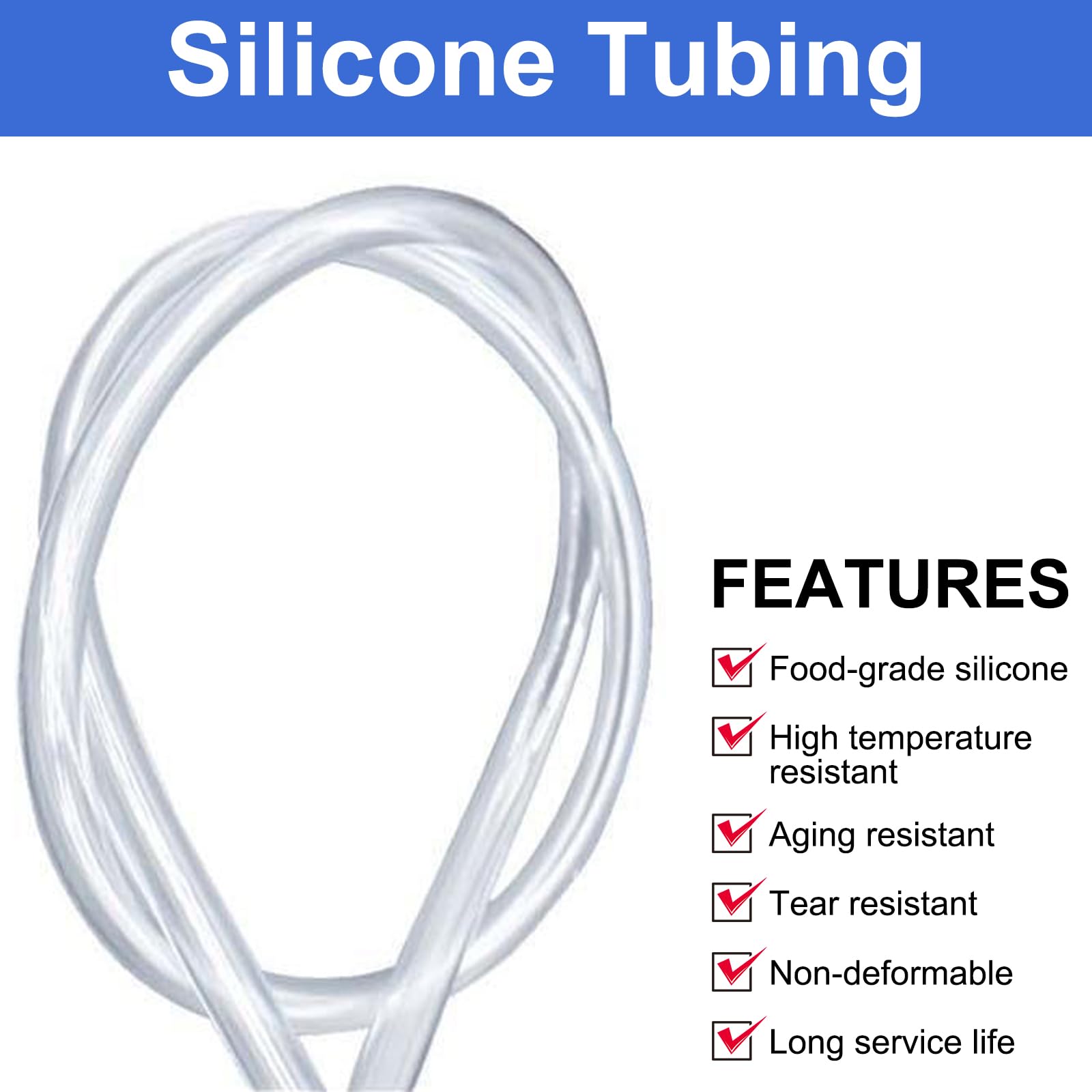 FLEXIBLE,Clair--Tube En Silicone Flexible ID 4mm X 6mm OD, Qualité Alimentaire, Non Toxique