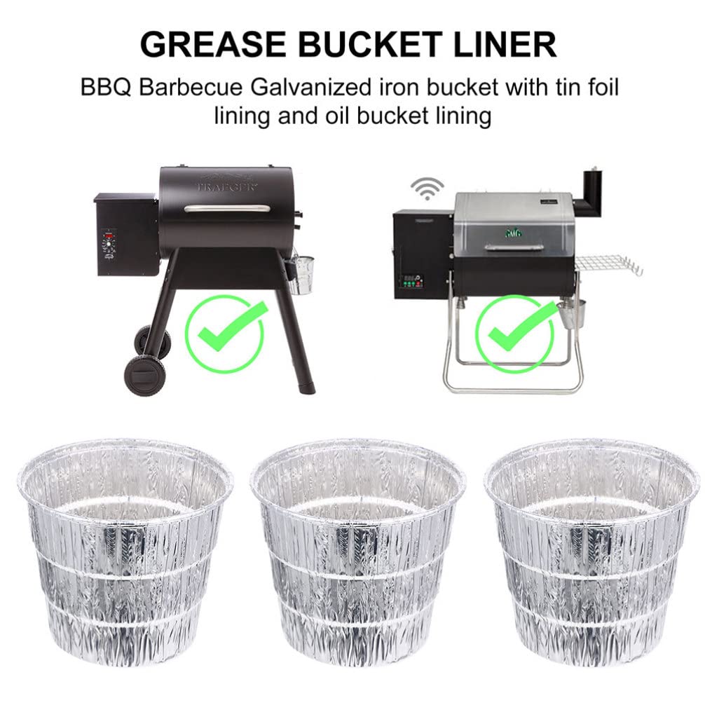 INOOMP Secchio Raccogliogocce Barbecue in Ferro, Kit con 10 Fodere