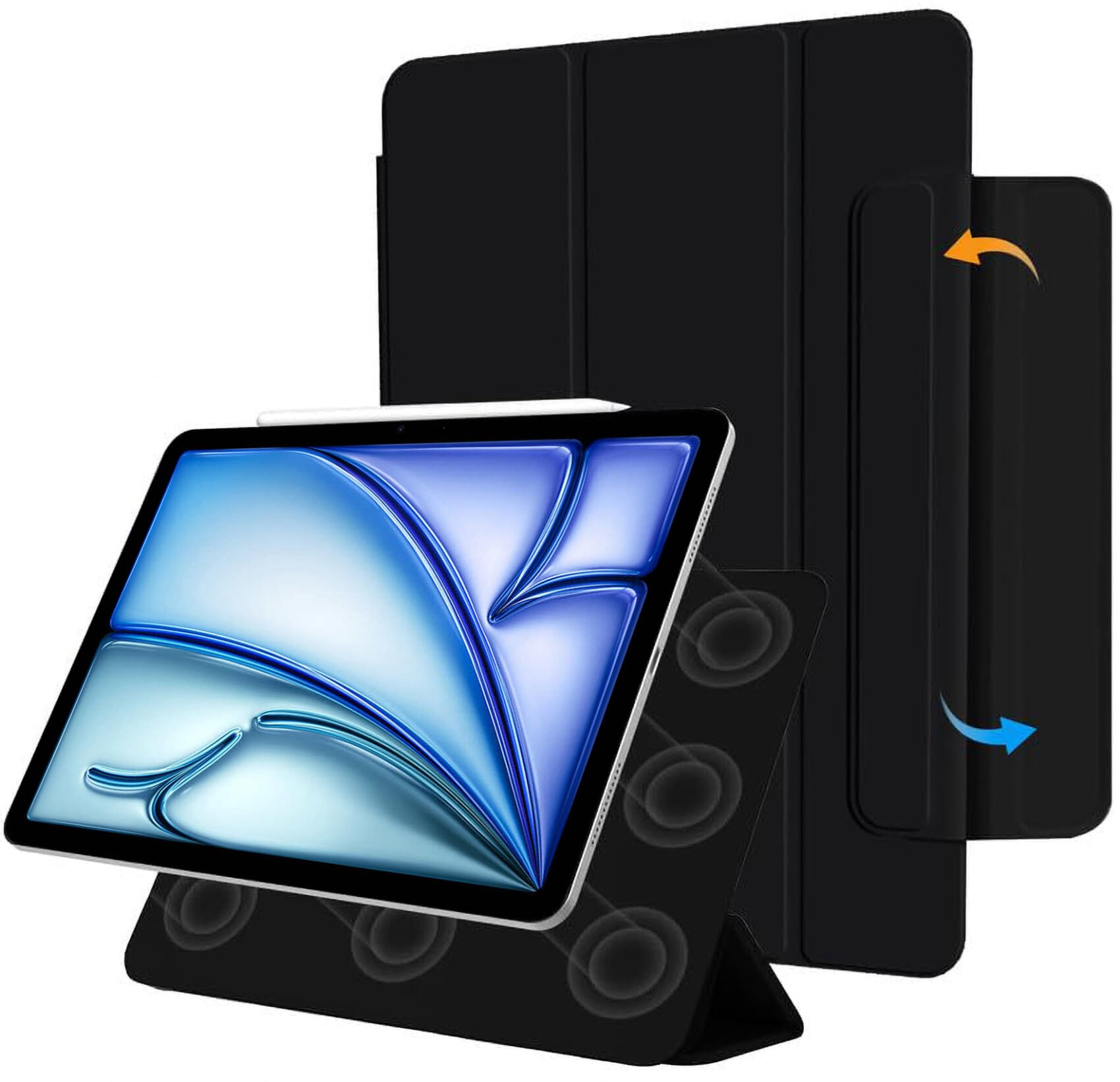 Robustrion Cover for iPad Air 11 inch M2 6th Generation/iPad Air 5th Generation Cover [Magentic Attach] Case for iPad Air 4th / 5th Gen/iPad Air 11 inch 2024 M2 [Auto Sleep Wake Support] - Black (B08TWPPJM6) Amazon Price History, Amazon Price Tracker