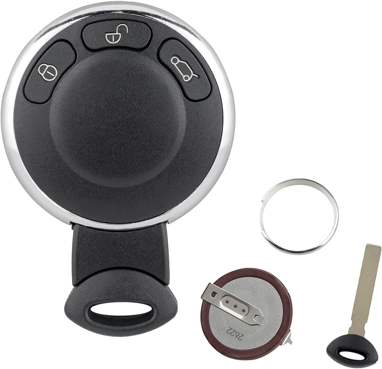 3 Buttons Mini Cooper Key Fob with VL2020 Battery Mini Car Key Mini R56 R57 R60 Countryman Key Shell with Uncut Blade