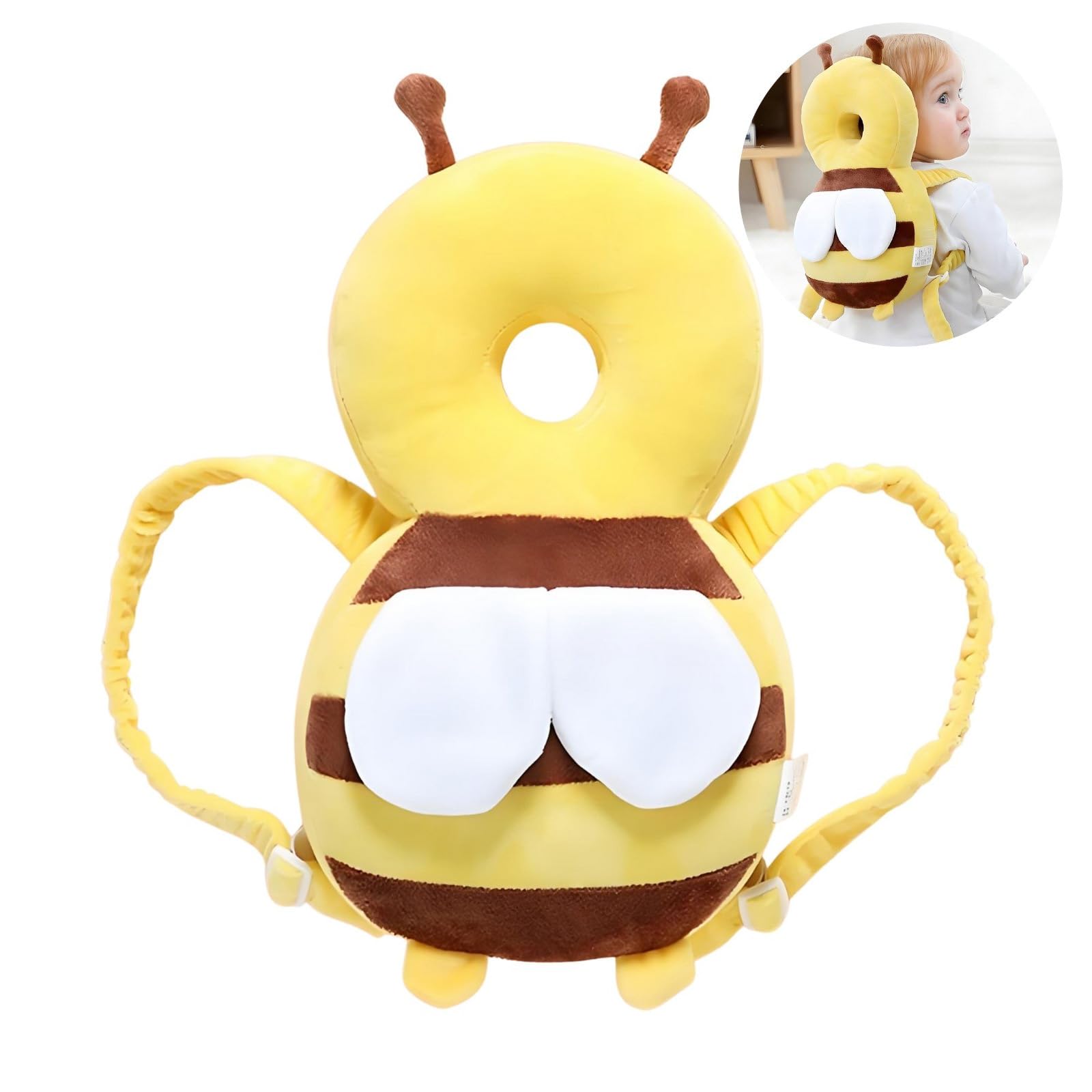 PandaEar Baby Head Protection Backpack, Toddler Walking Head Protector, Adjustable Head Protector Pad Safety Cushion (Yellow) — image 1