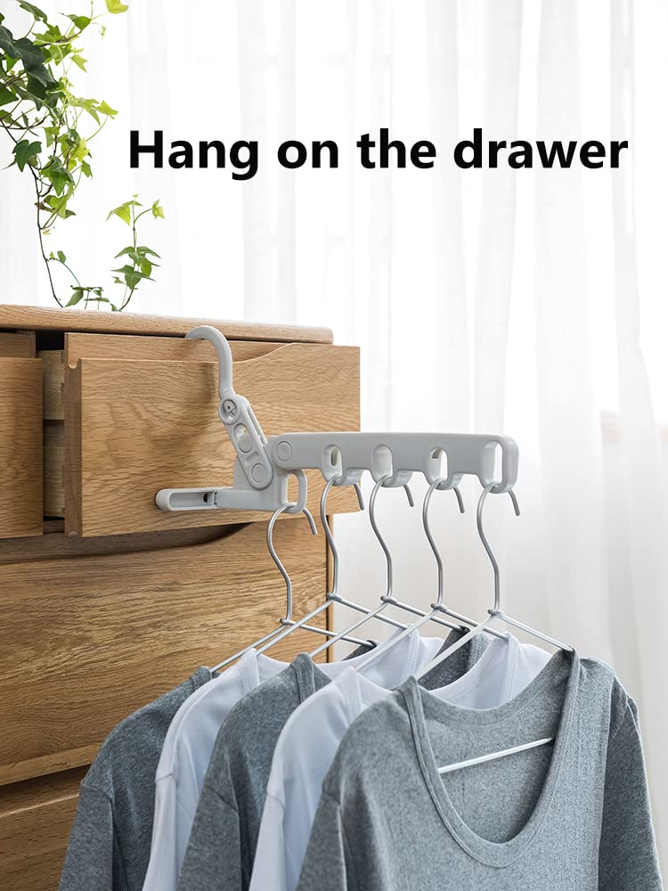 Folding Clothes Hanger, Portable Mini Drying Rack Closet Organizer Space Saver for Indoor, Travel, Camping